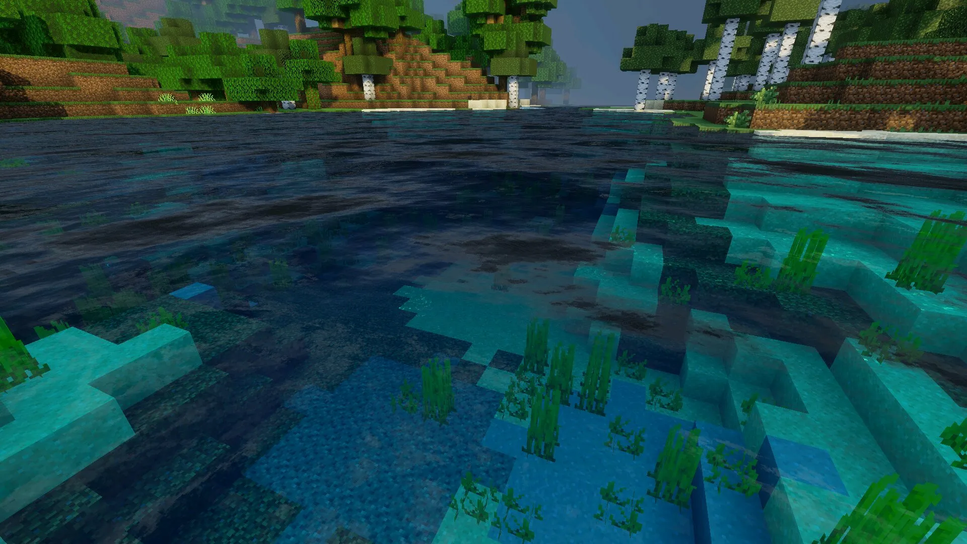 Поверхность реки из мода на реалистичную воду в Майнкрафт ПЕ