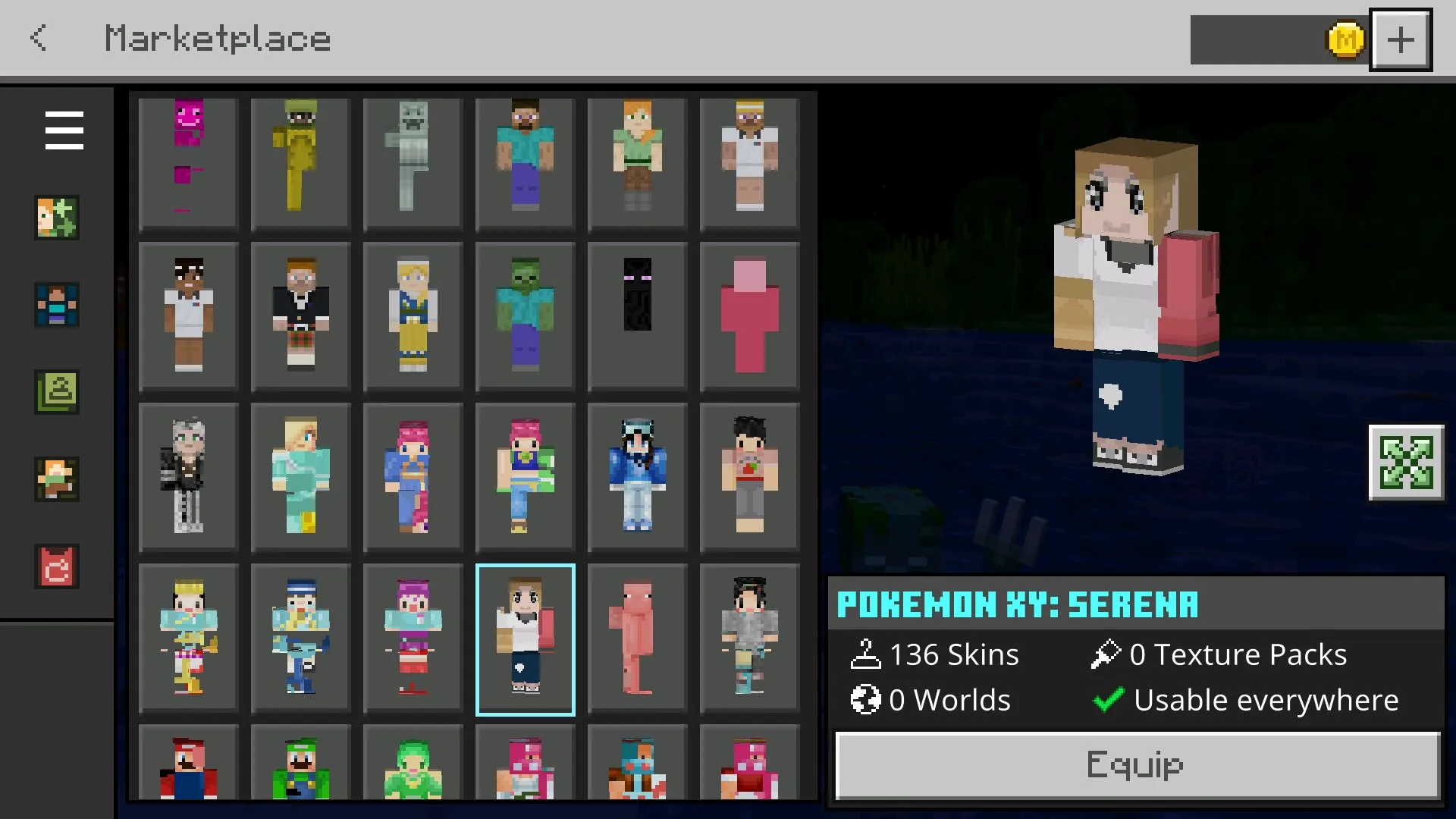 Разнообразие из мода на смену скина в Майнкрафт ПЕ