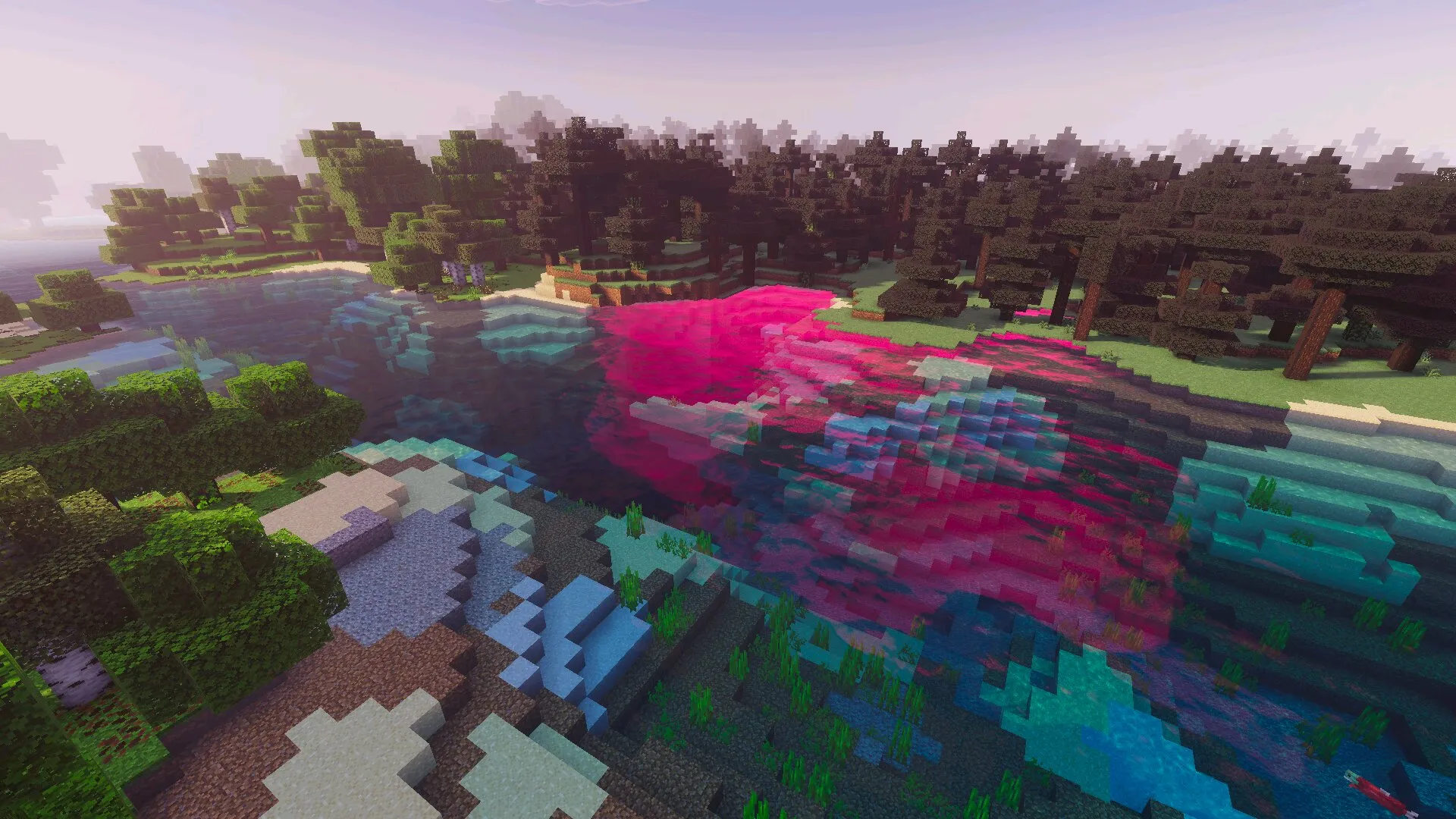 Река из шейдеров Призма в Майнкрафт ПЕ