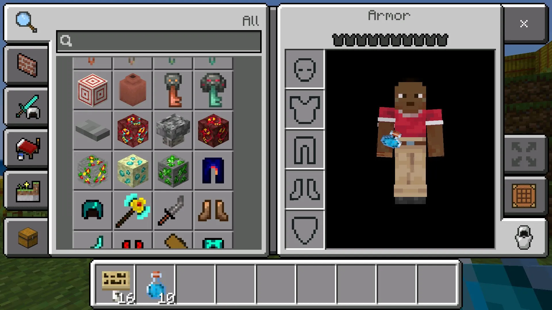 Снаряжение из сборок модов для серверов в Майнкрафт ПЕ
