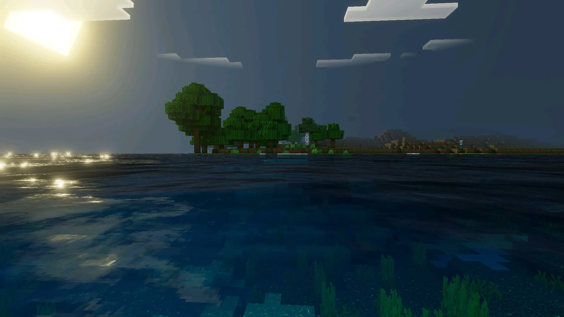 Солнце из мода на реалистичную воду в Майнкрафт ПЕ