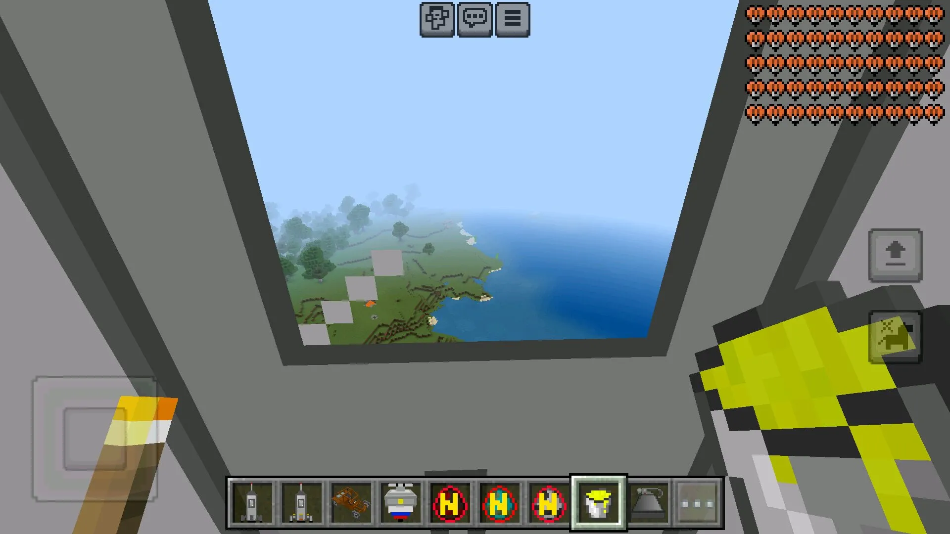 Старт из мода на полет в космос в Майнкрафт ПЕ