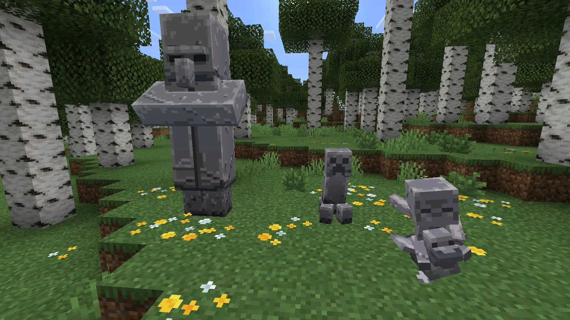 Статуи из мода на фурнитуру в Майнкрафт ПЕ