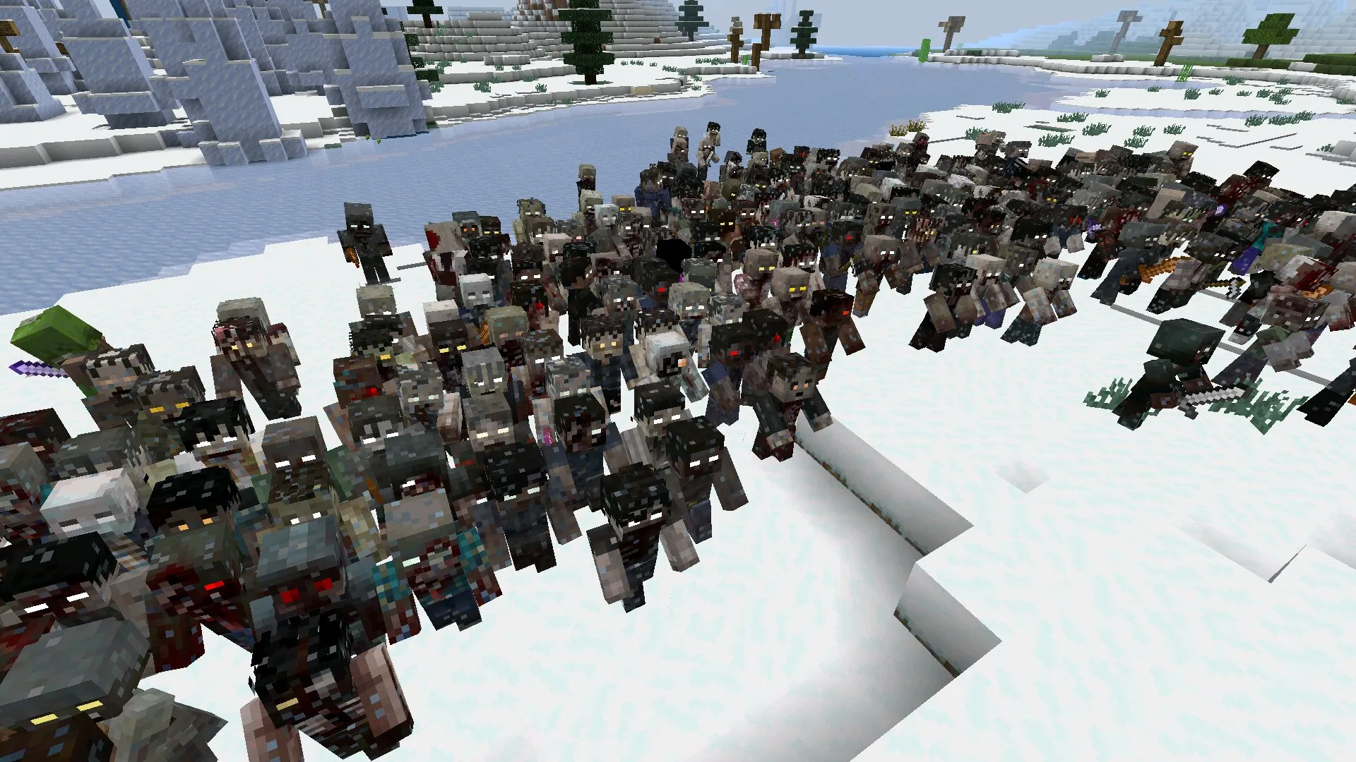 Толпа из мода на 100 дней зомби апокалипсиса в Майнкрафт ПЕ