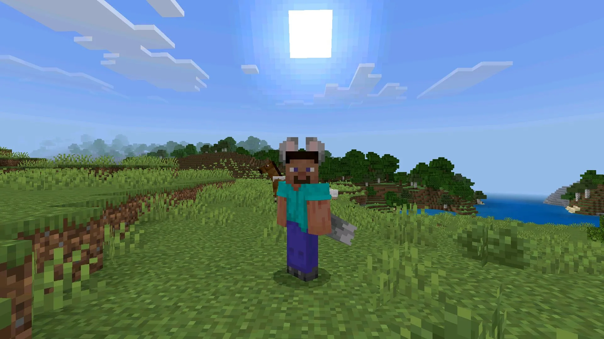 Ушки и хвост из мода на Волков в Майнкрафт ПЕ