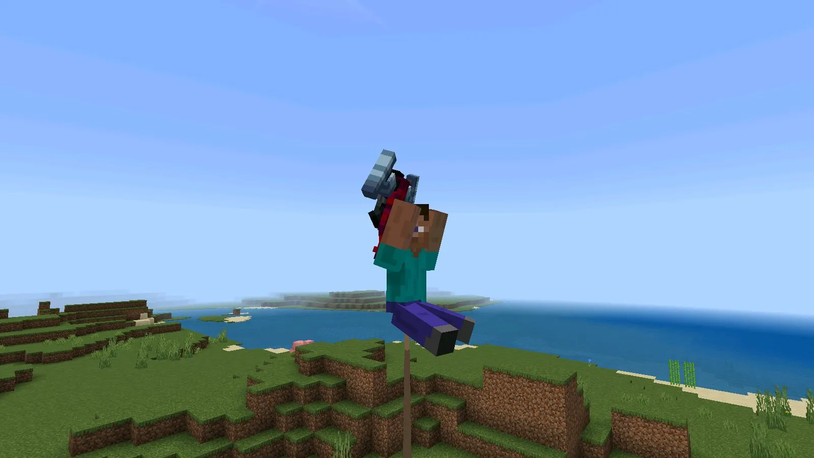 В воздухе из мода на Гарпун в Майнкрафт ПЕ