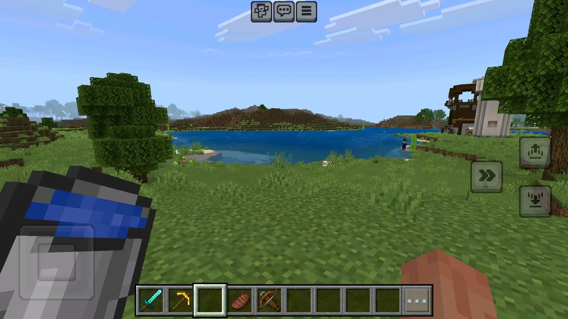 Ведро из мода на предметы в левой руке в Майнкрафт ПЕ