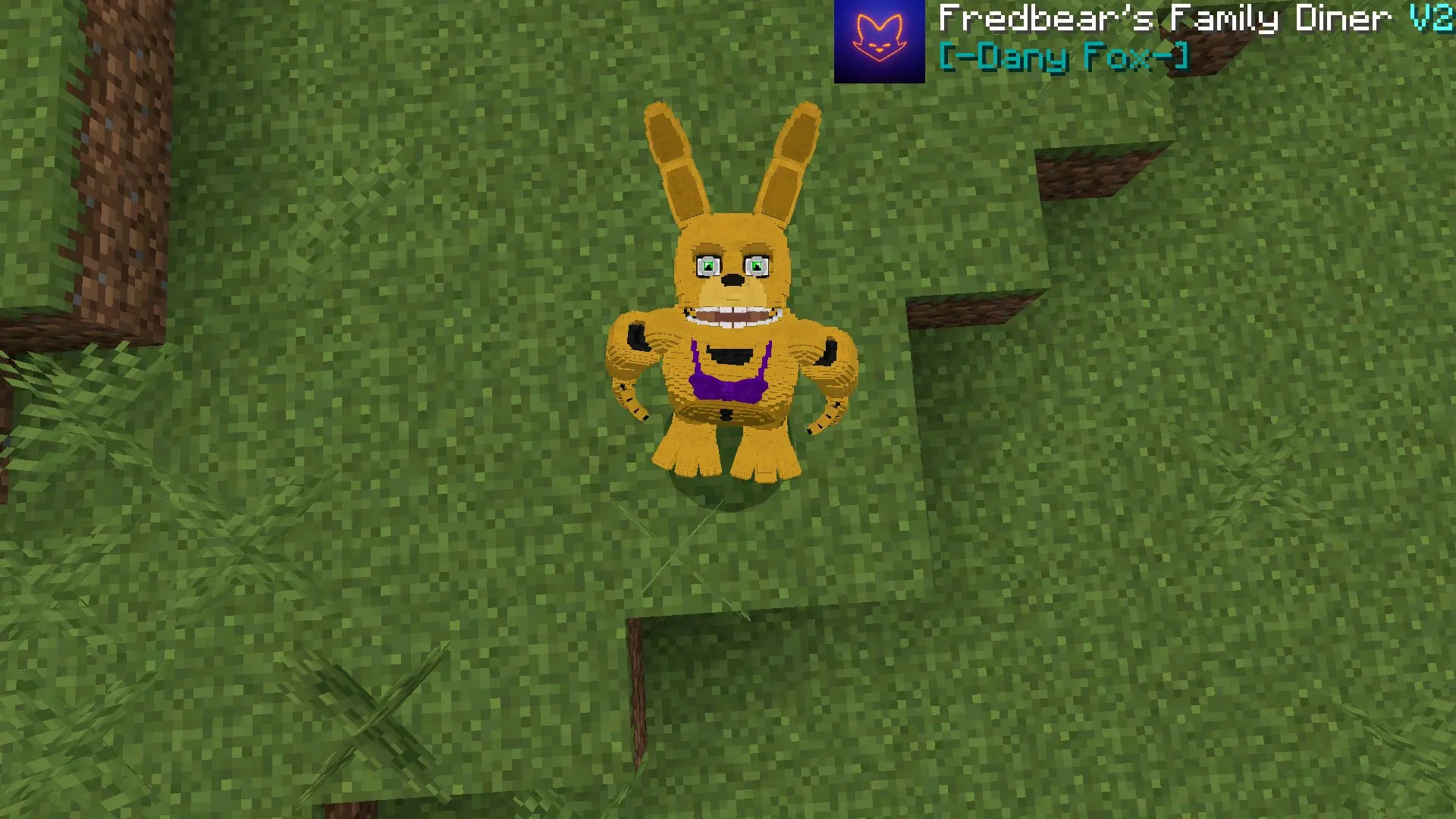 Вид сверху из мода на костюмы ФНАФ в Майнкрафт ПЕ