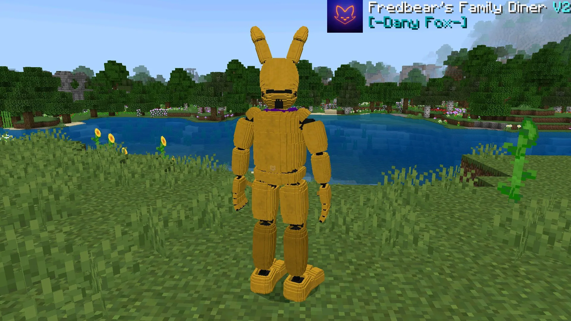 Вид сзади из мода на костюмы ФНАФ в Майнкрафт ПЕ