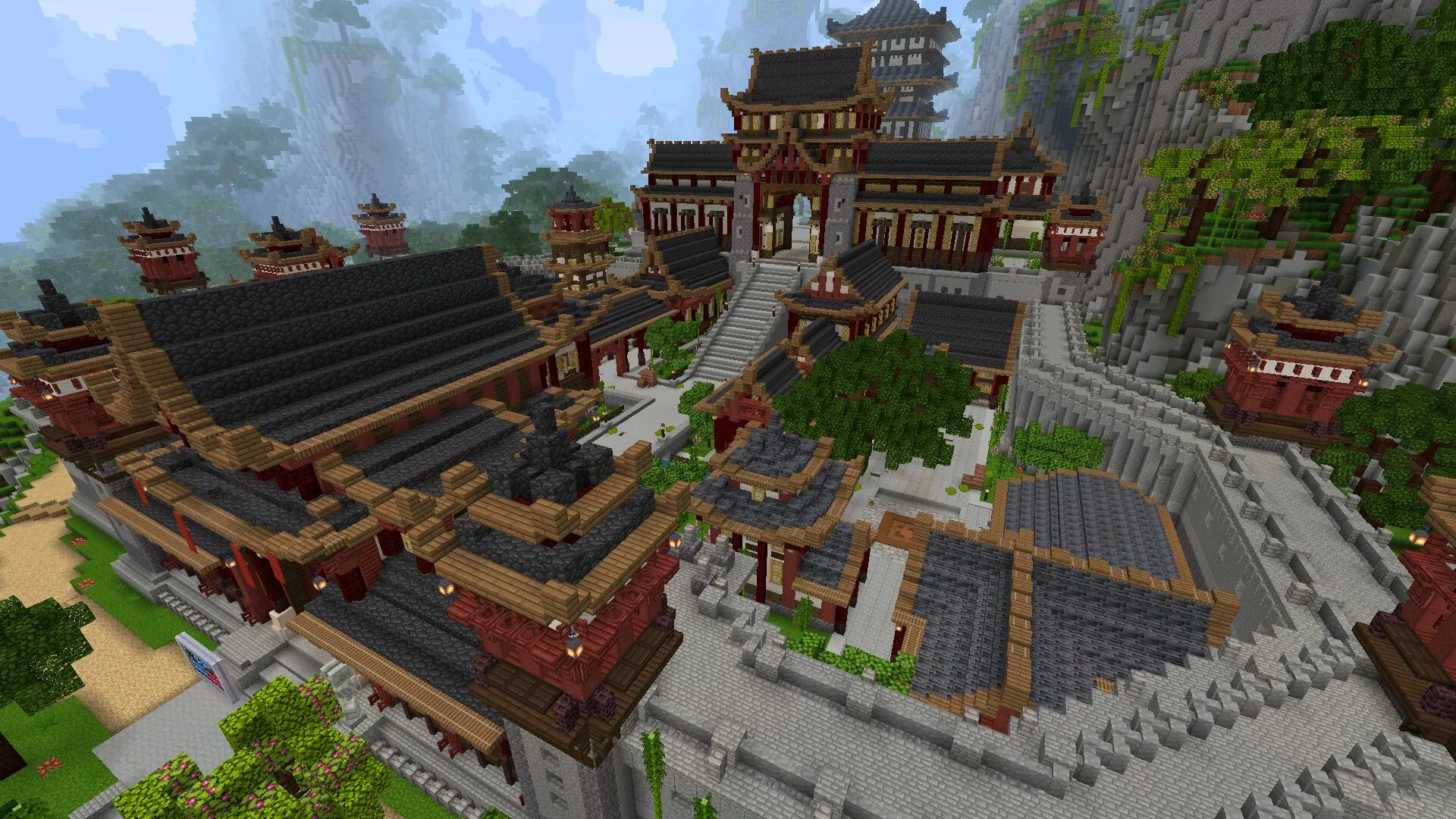 Замок из мода на ниндзя в Майнкрафт ПЕ