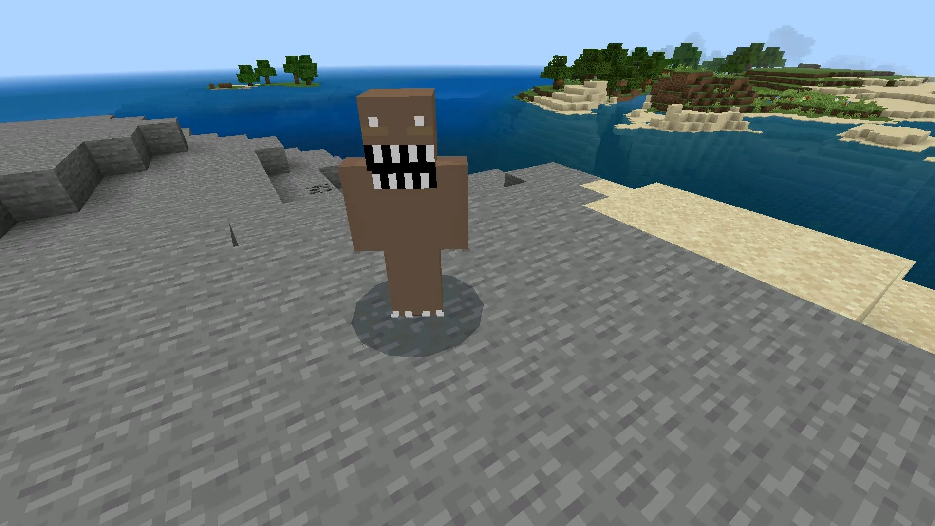 Зубастик из мода на крипипасту в Майнкрафт ПЕ