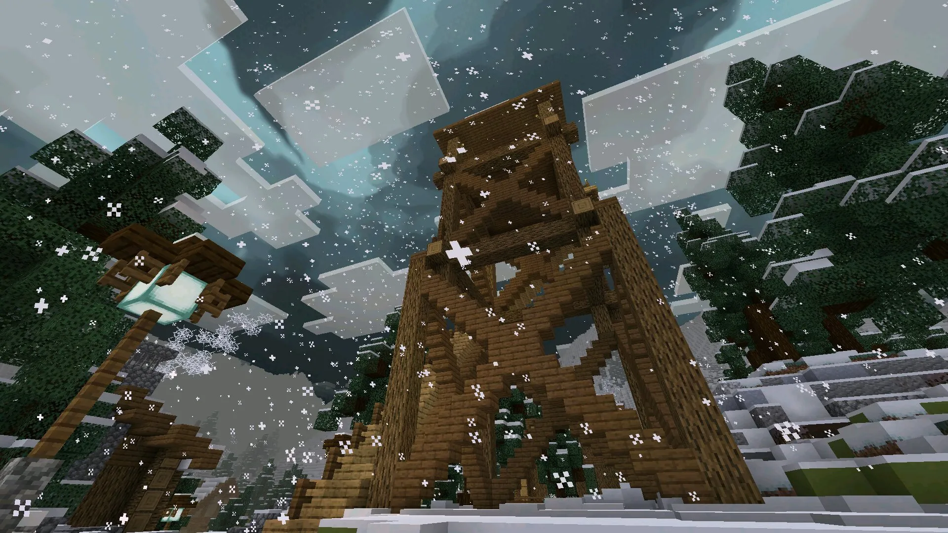 Башня на мод на снежную бурю в Майнкрафт ПЕ