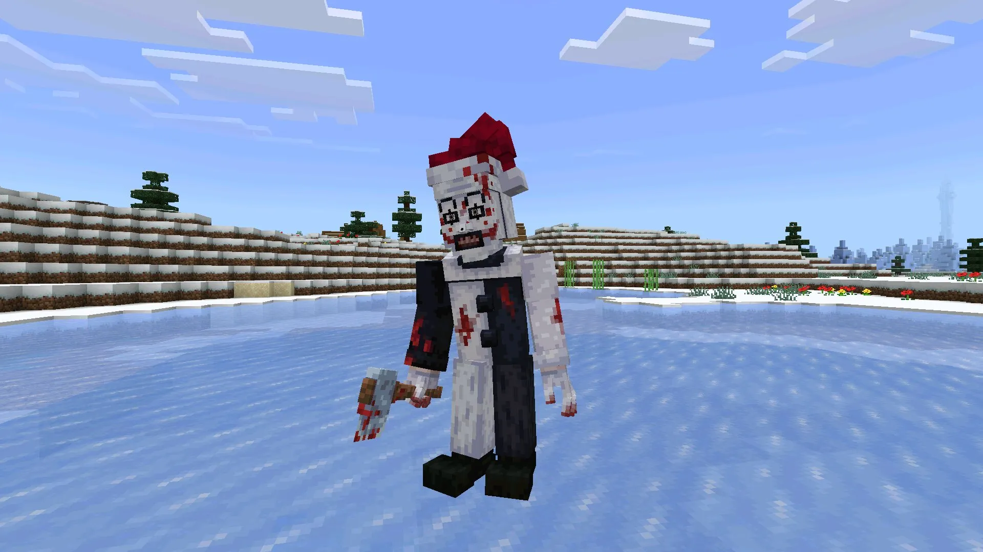 Босс из мода на клоуна Арта в Майнкрафт ПЕ