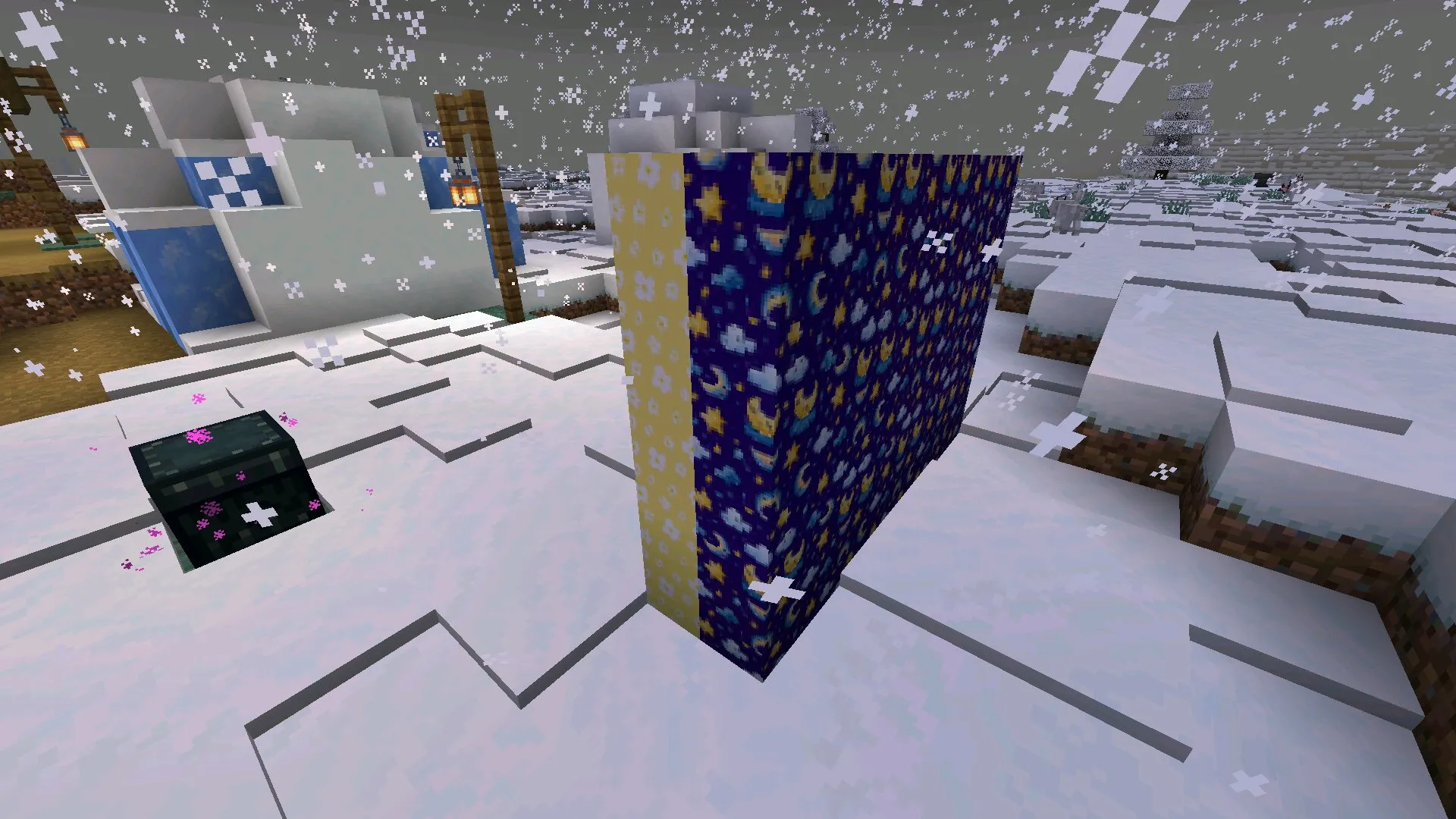 Двойной блок из мода на обои в Майнкрафт ПЕ