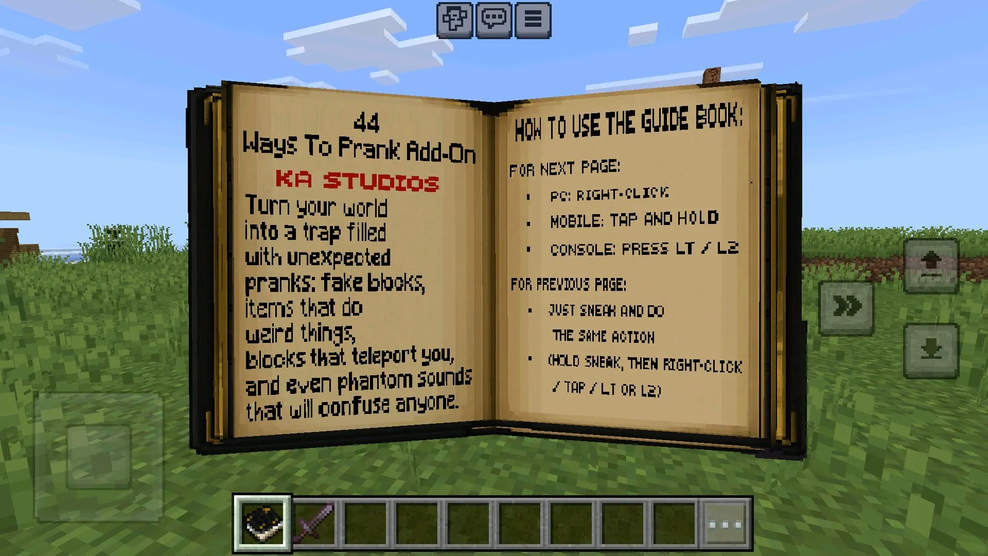 Гайд из Мода на Пранки в Майнкрафт ПЕ