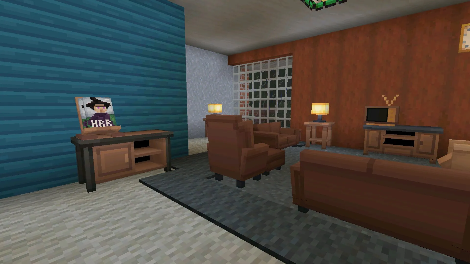 Интерьер из мода на странные дела в Майнкрафт ПЕ