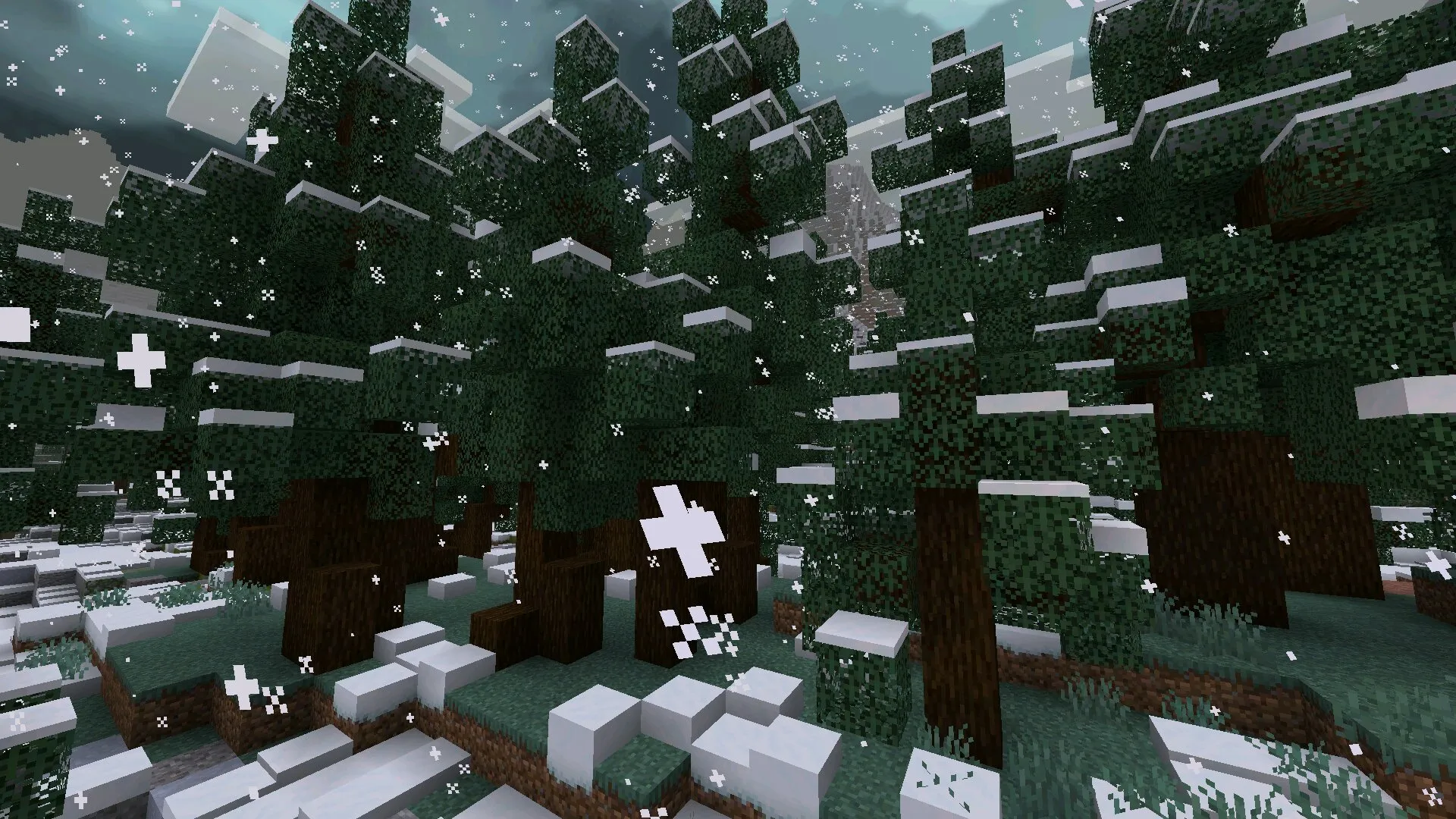 Лес на мод на снежную бурю в Майнкрафт ПЕ