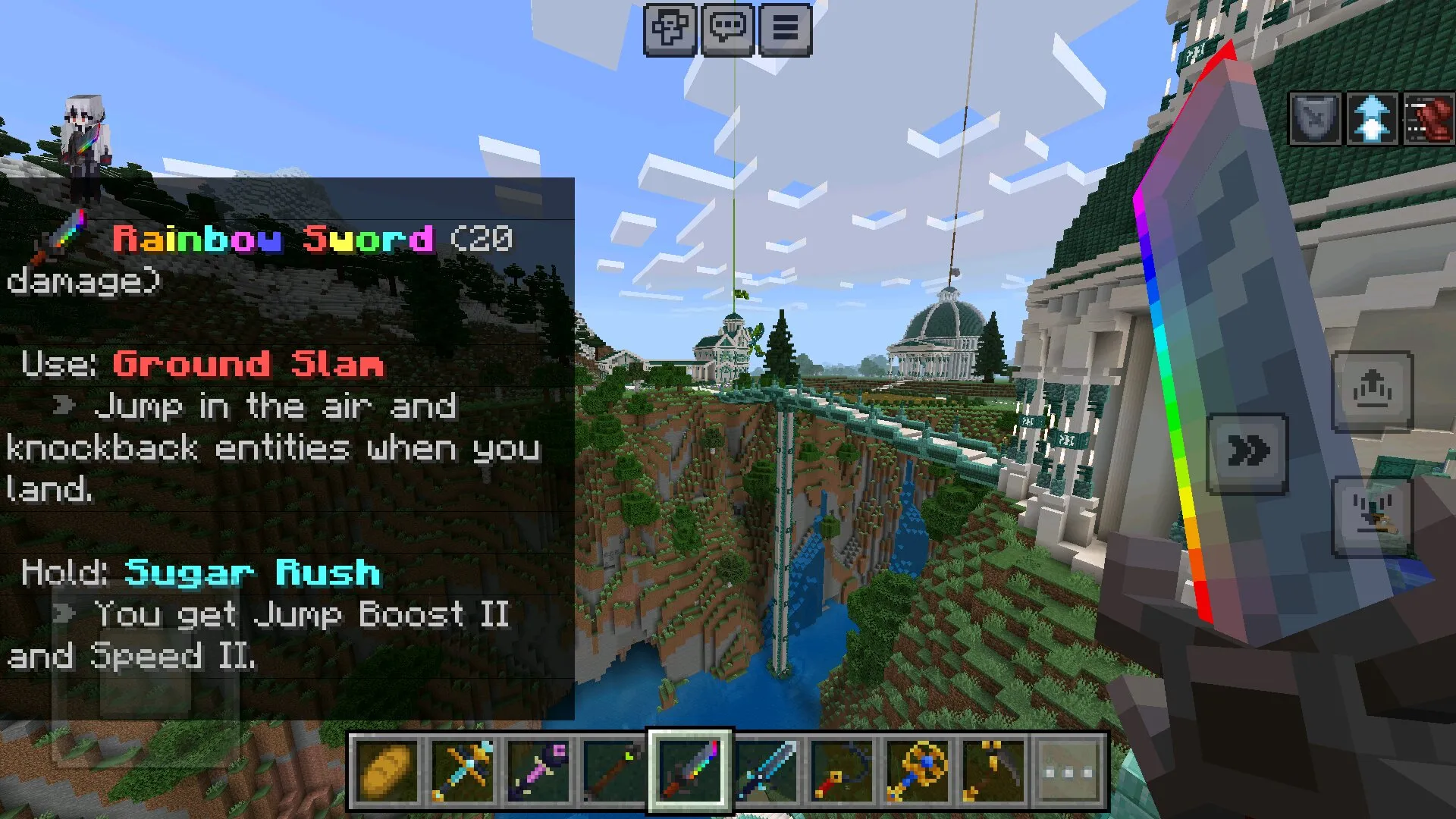 Меч из Мода на Оружие богов в Майнкрафт ПЕ