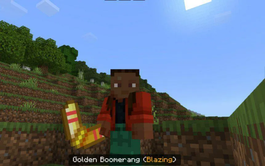 Мод на золотой бумеранг в майнкрафт пе
