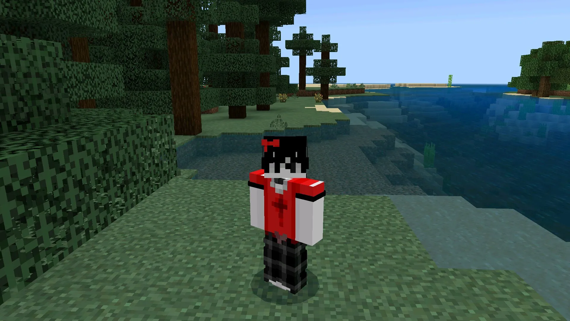 Скачать черно красный скин в Майнкрафт ПЕ