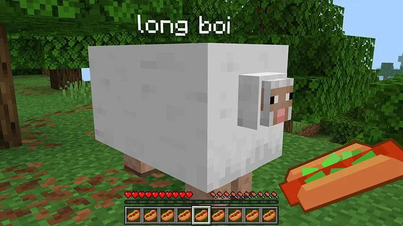 Овечка из мода на жирных мобов в Майнкрафт ПЕ