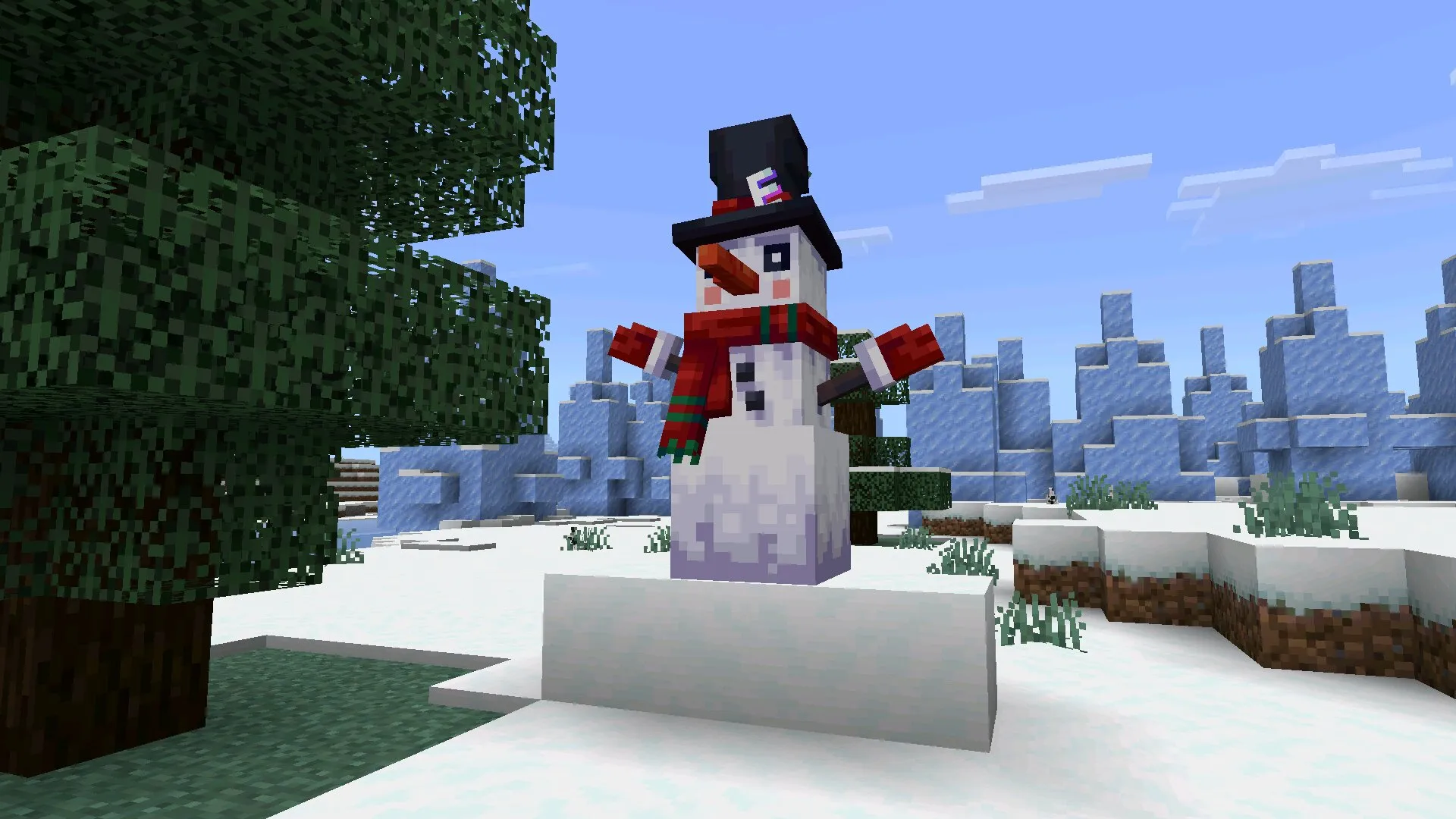 Снеговик из новогодних модов в Майнкрафт ПЕ