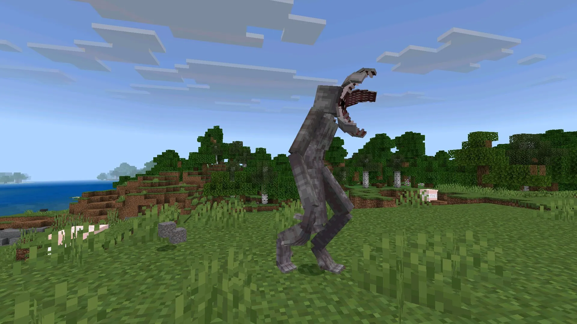 Монстр из мода на странные дела в Майнкрафт ПЕ