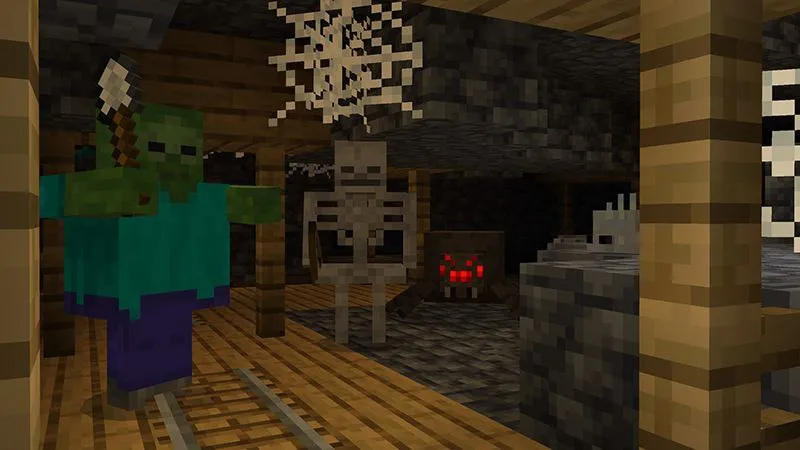 Зомби из мода на жирных мобов в Майнкрафт ПЕ