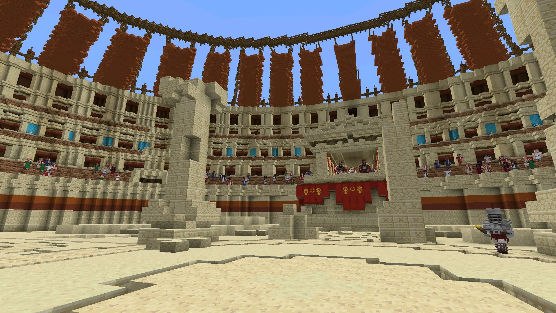 Битва из карты Гладиаторы в Майнкрафт ПЕ