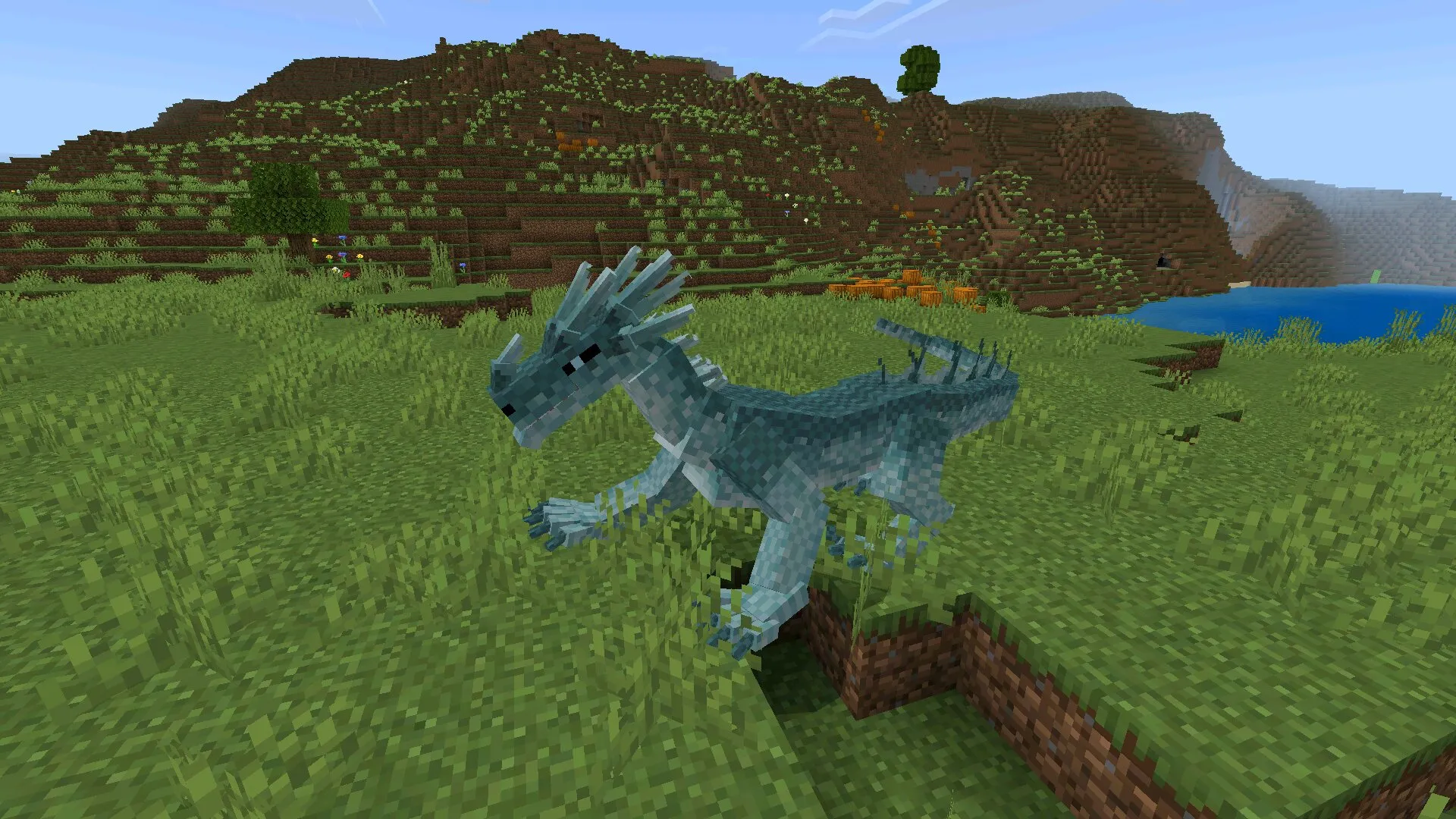 Дракон из мода на мифических существ в Майнкрафт ПЕ