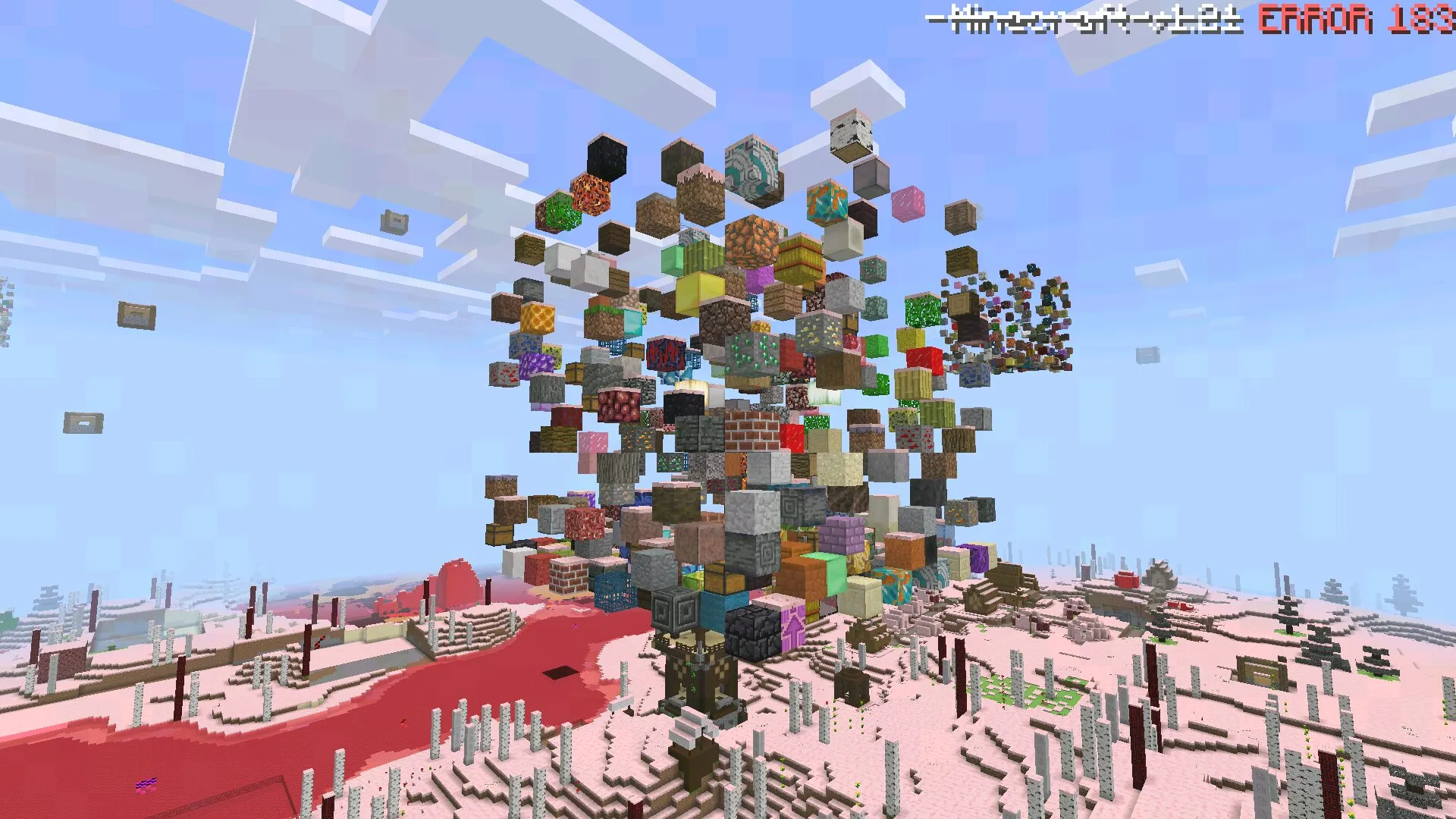 Глитч из мода на Ошибку 183 для Майнкрафт ПЕ