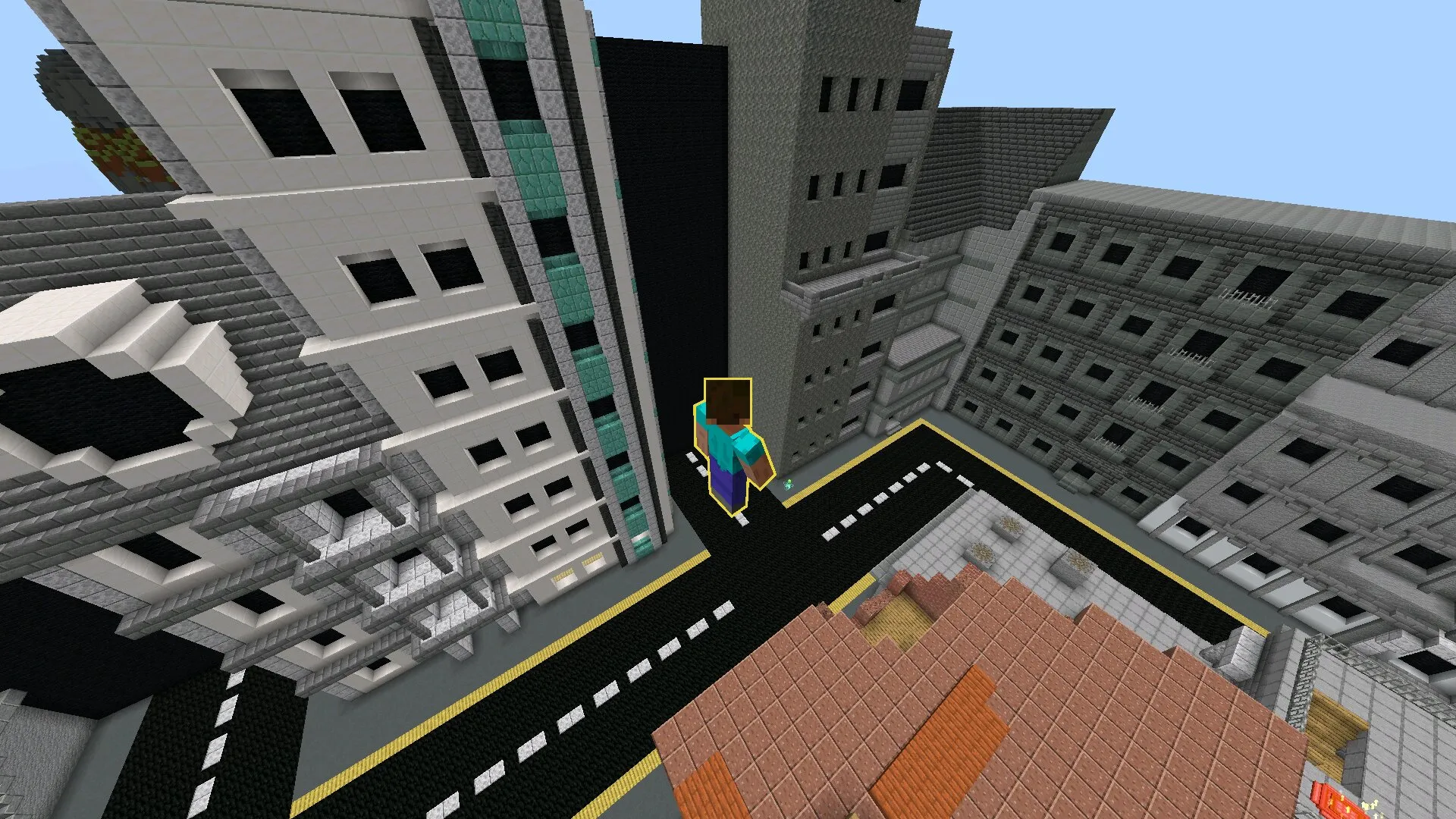 Город из карты догонялки в Майнкрафт ПЕ