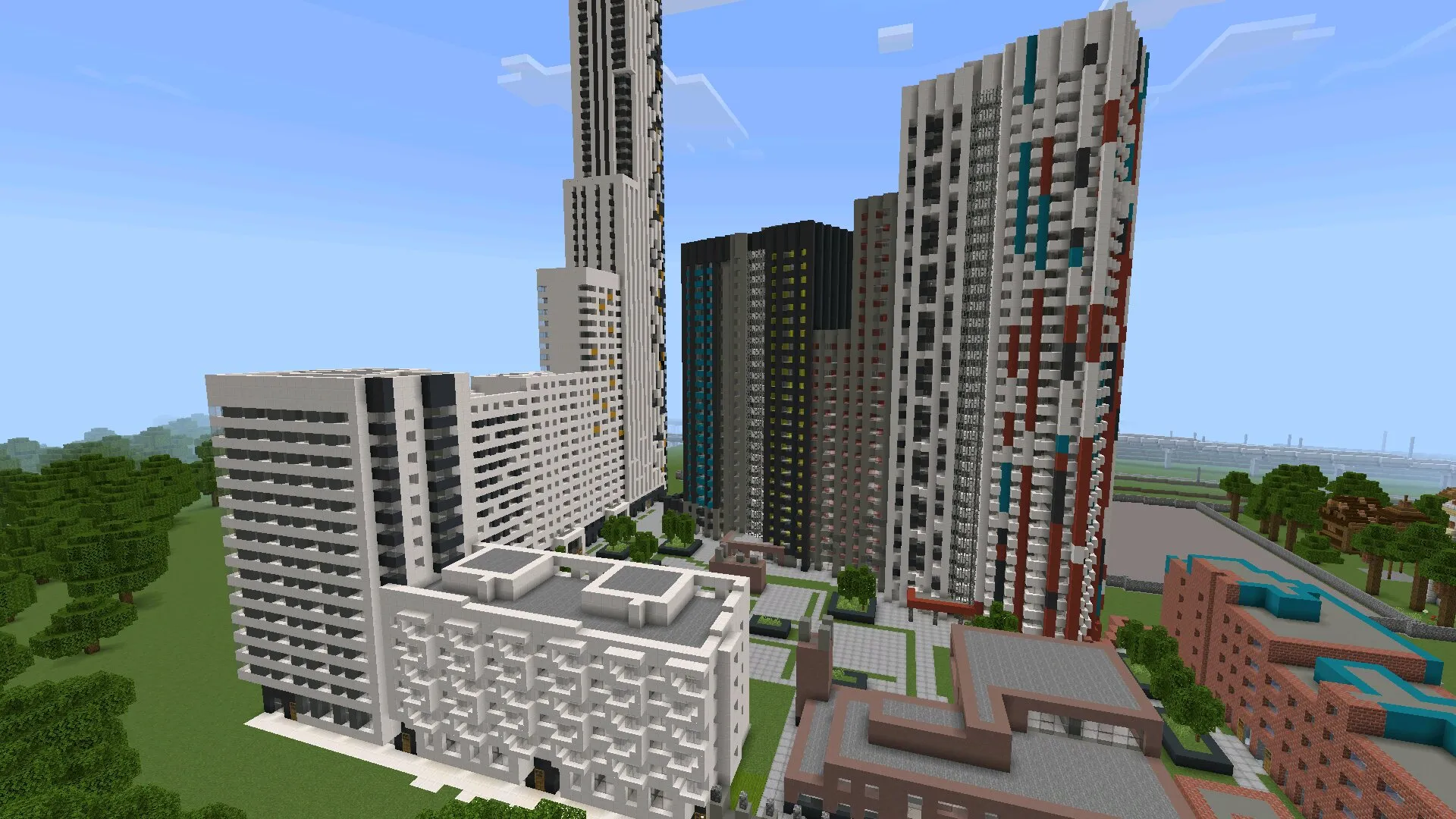 Небоскребы на карте Москвы в Майнкрафт ПЕ