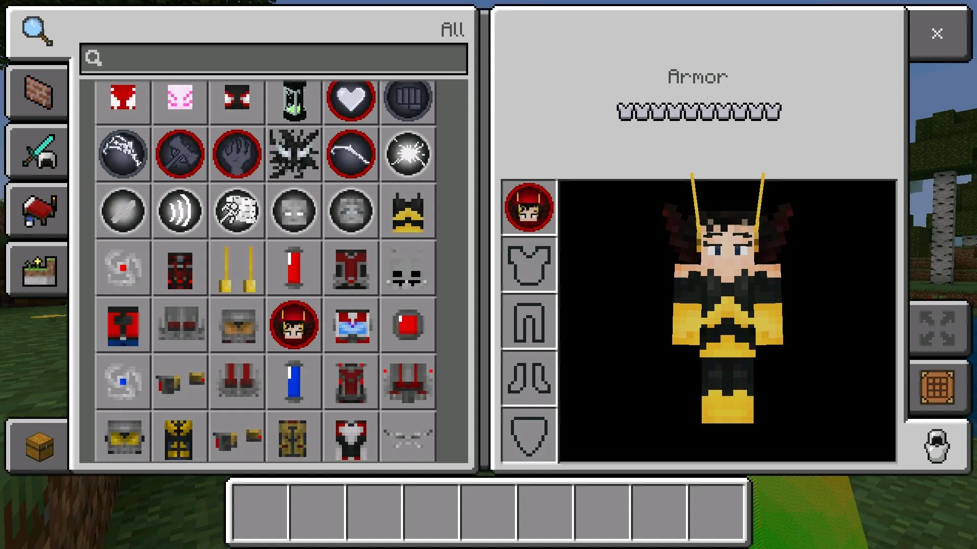 Инвентарь из мода на Марвел в Майнкрафт ПЕ