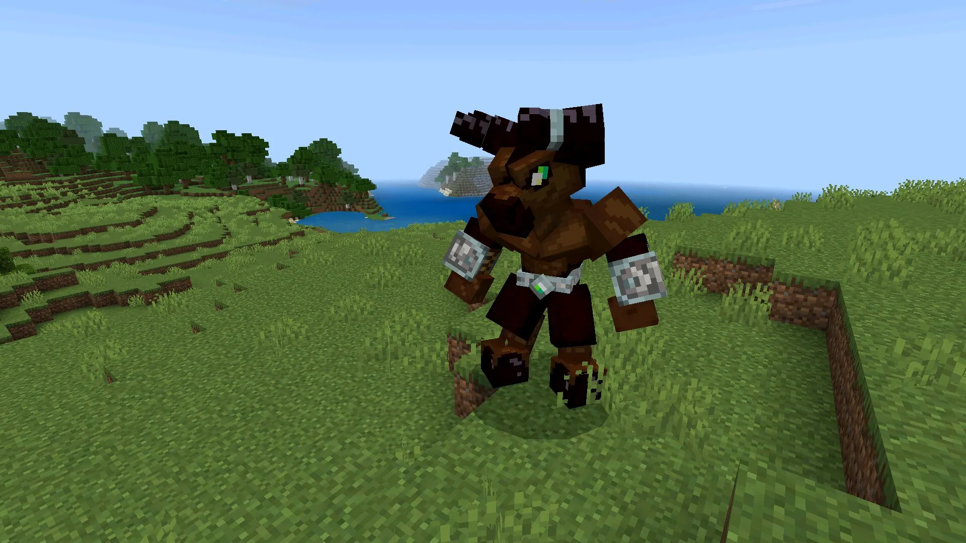 Минотавр из мода на мифических существ в Майнкрафт ПЕ