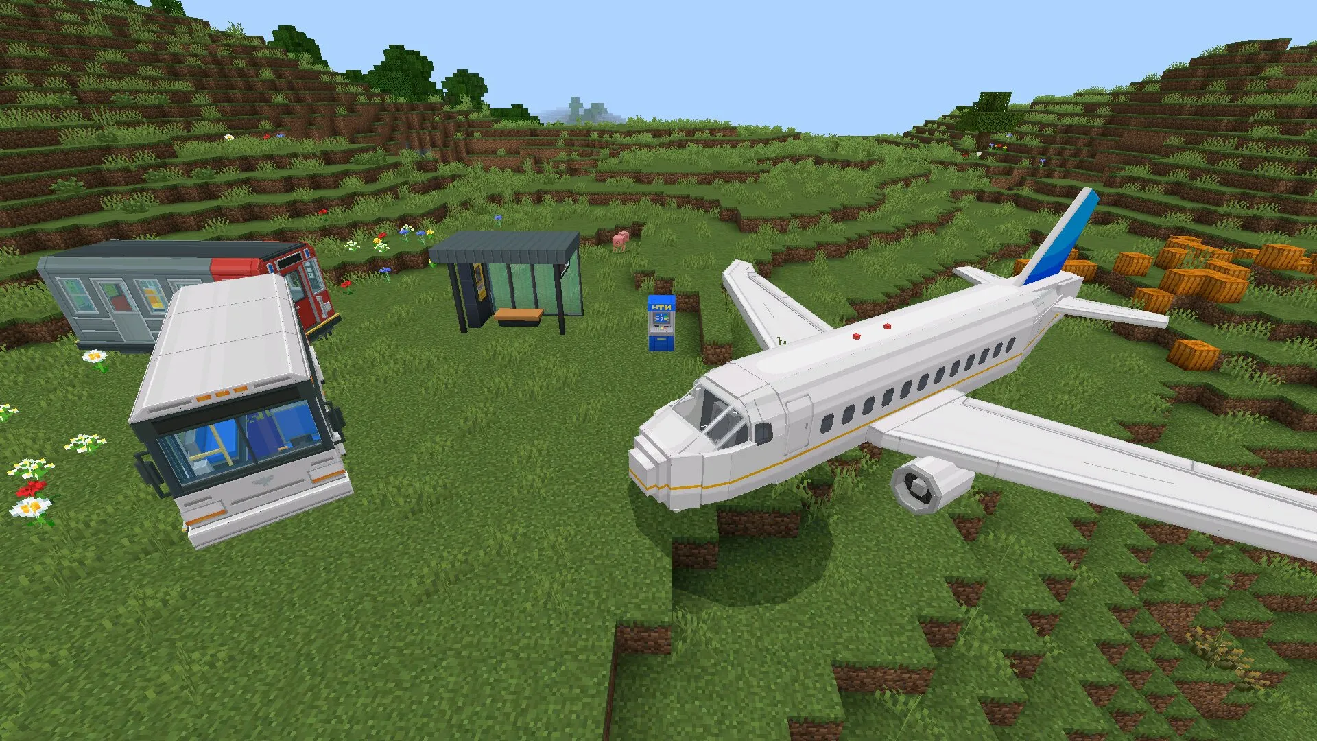 Объекты из карты на обустроенный город в Майнкрафт ПЕ