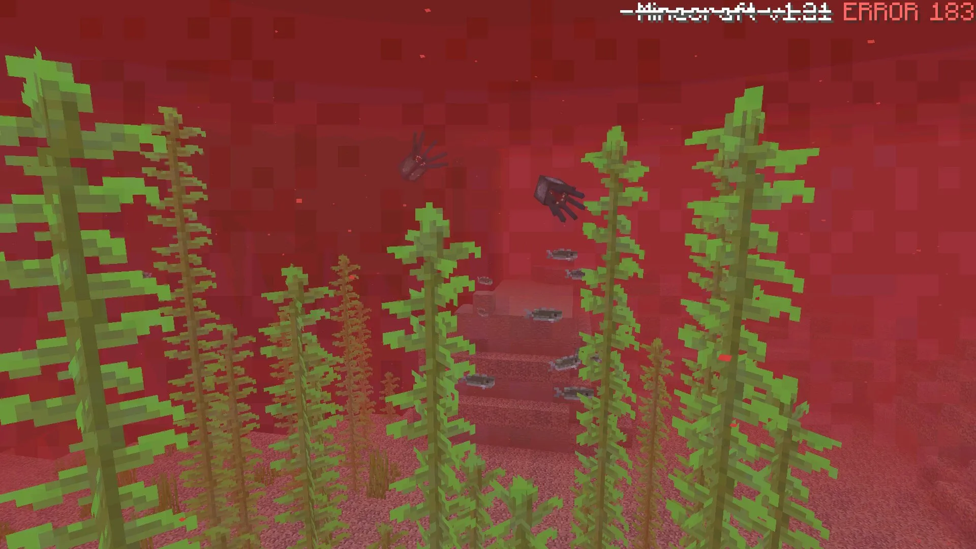 Под водой из мода на Ошибку 183 для Майнкрафт ПЕ