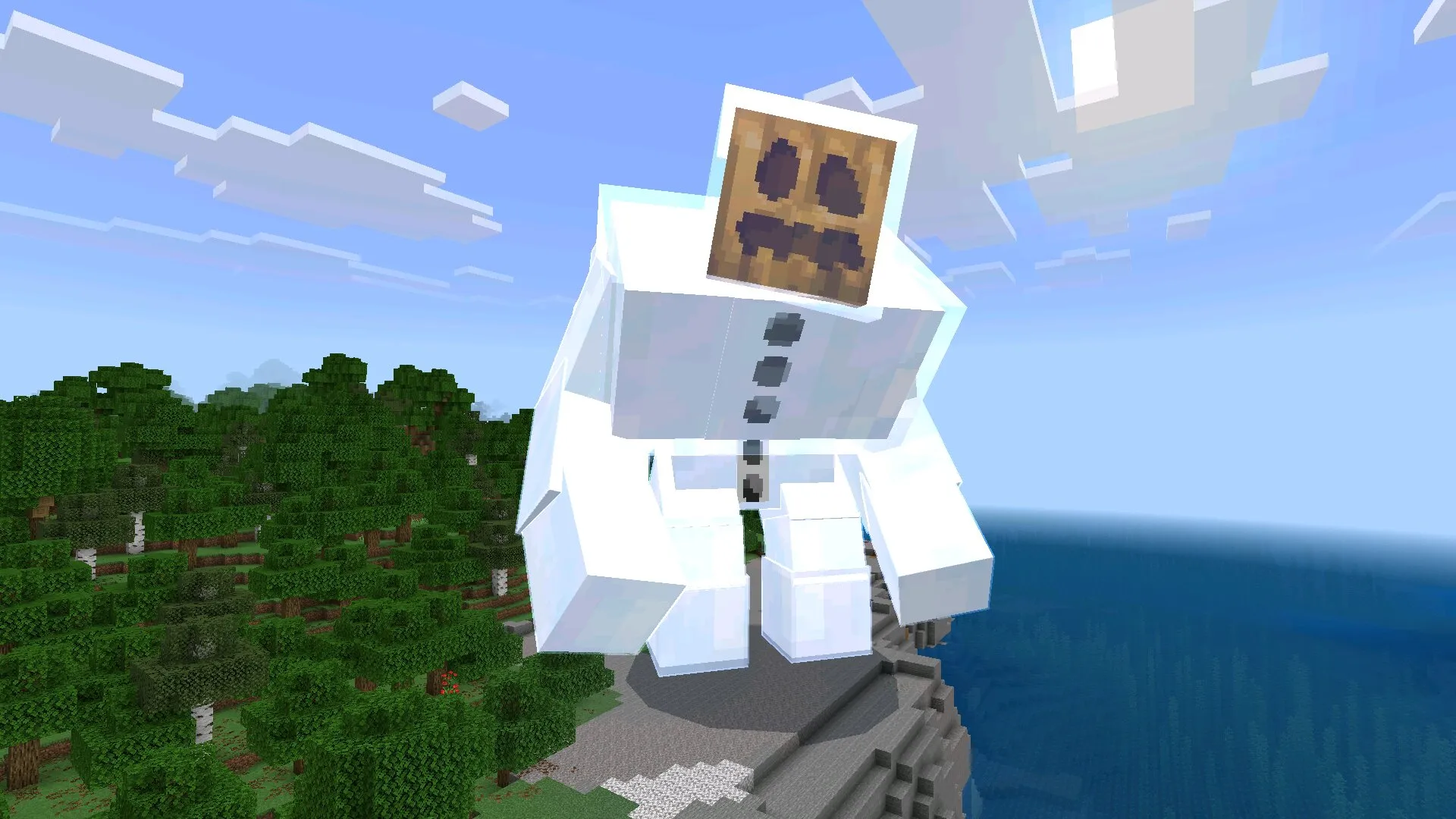 Снеговик из мода на мутантов в Майнкрафт ПЕ