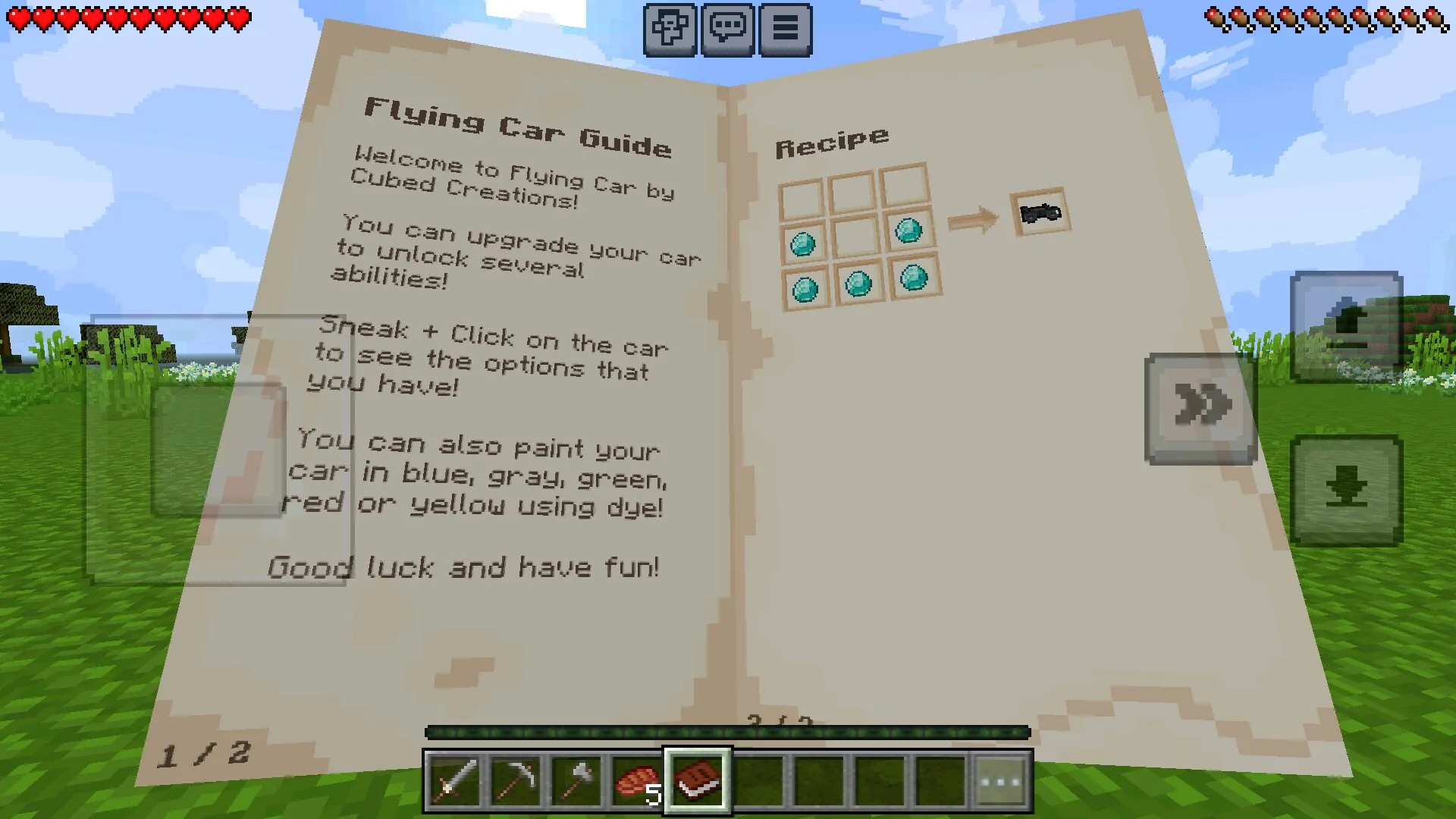 Гайд из мода на летающие машины в Майнкрафт ПЕ
