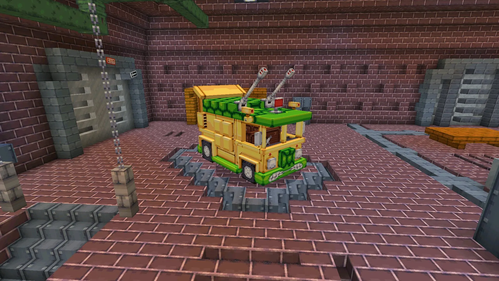 Гараж из мода на Черепашки Ниндзя в Майнкрафт ПЕ