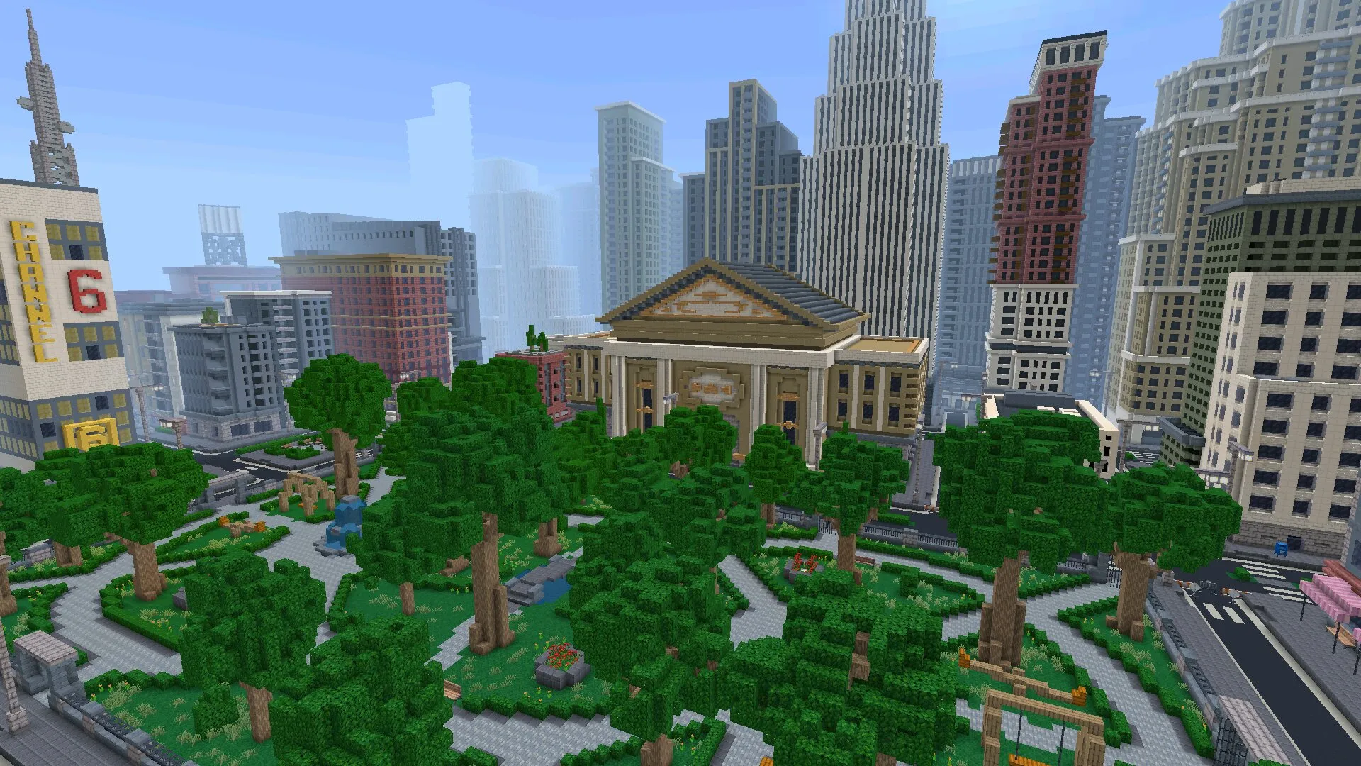 Город из мода на Черепашки Ниндзя в Майнкрафт ПЕ