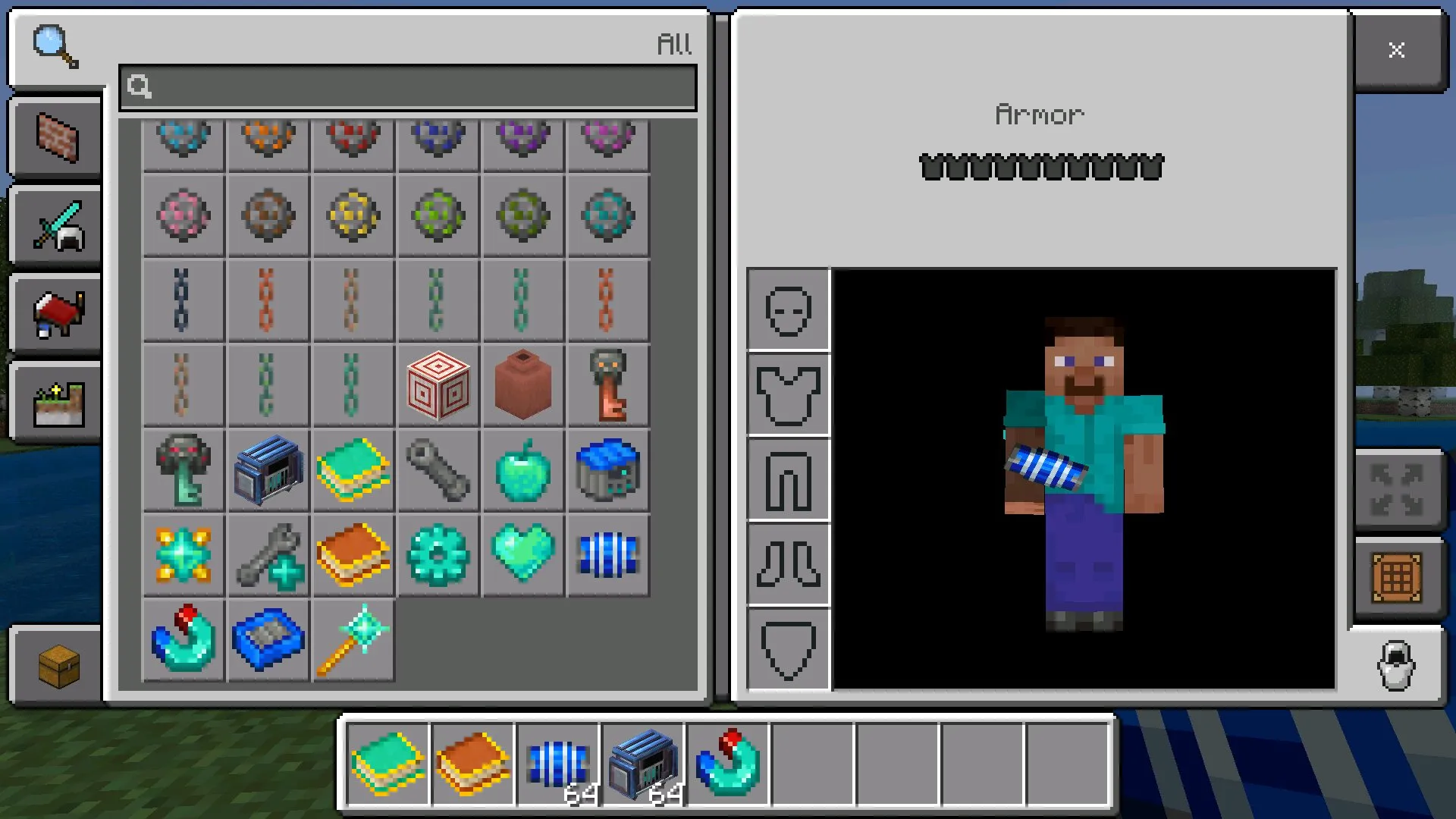 Инвентарь из мода на алхимию в Майнкрафт ПЕ