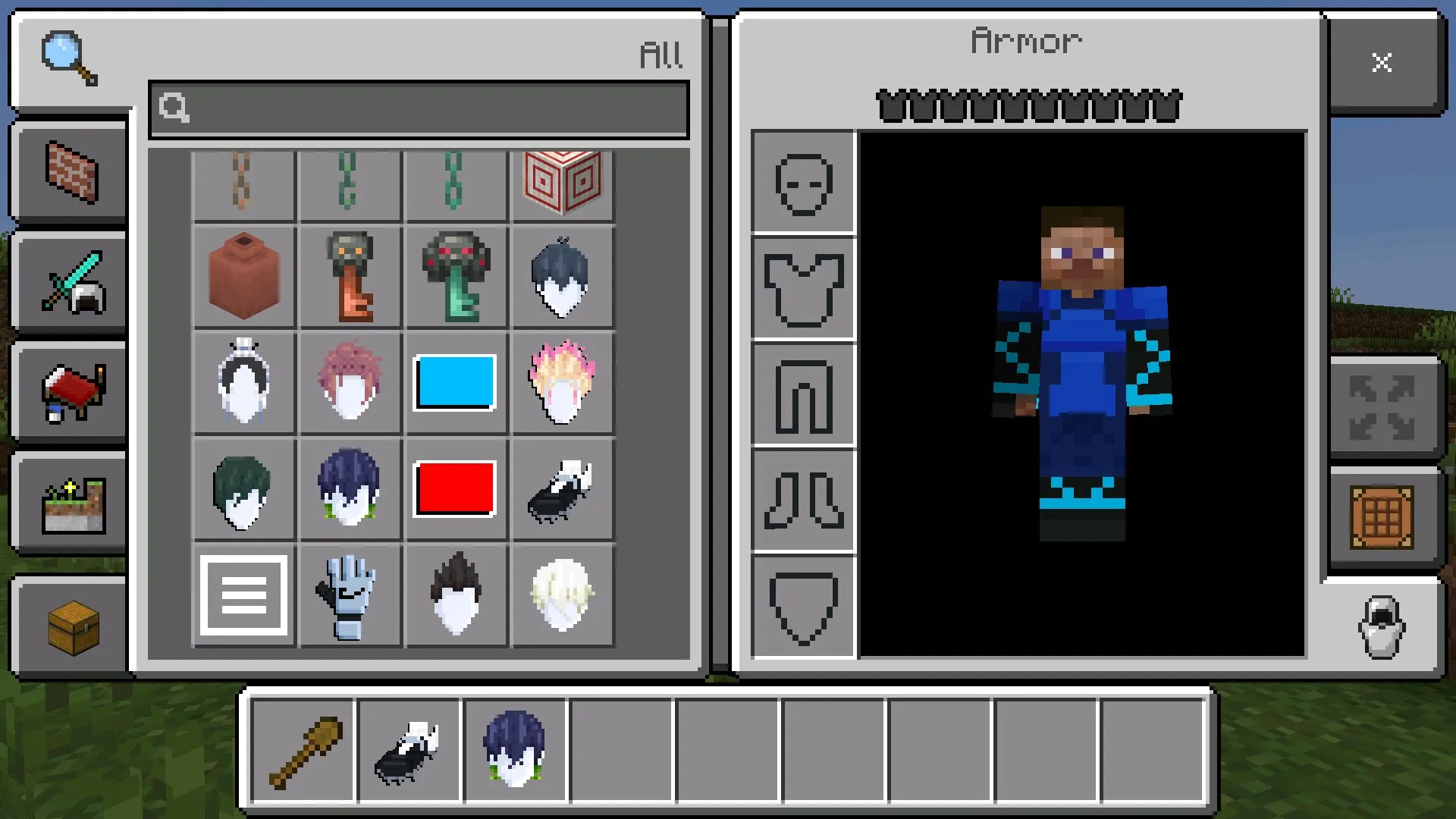 Инвентарь из мода на Блю Лок в Майнкрафт ПЕ