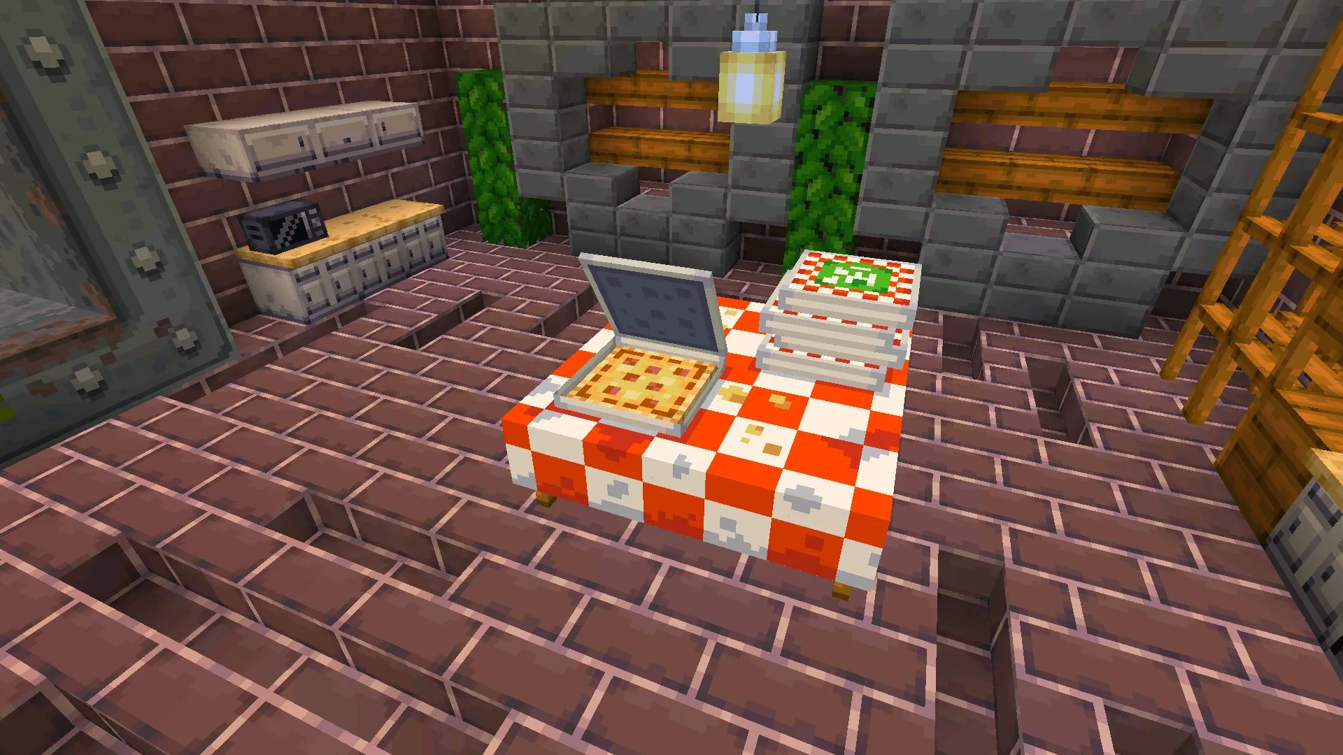 Пицца из мода на Черепашки Ниндзя в Майнкрафт ПЕ