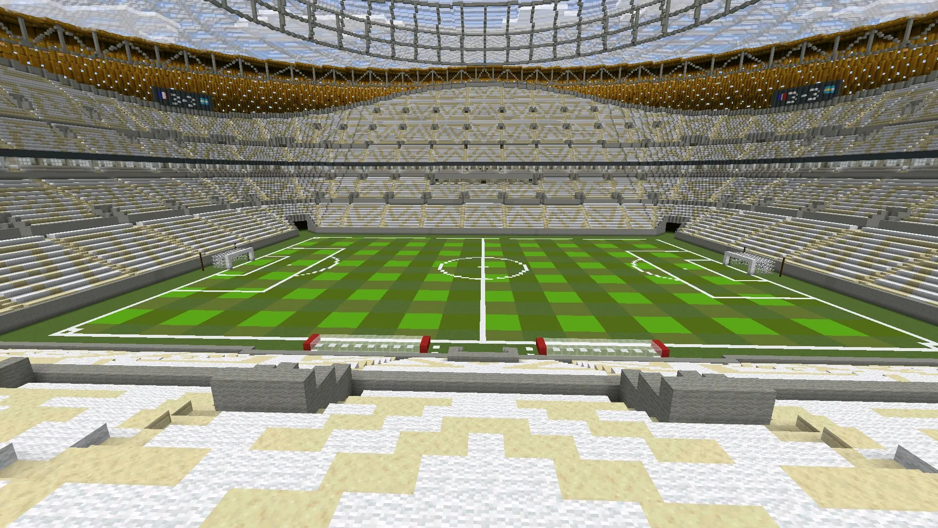 Вид сбоку из карты Стадиона в Майнкрафт ПЕ
