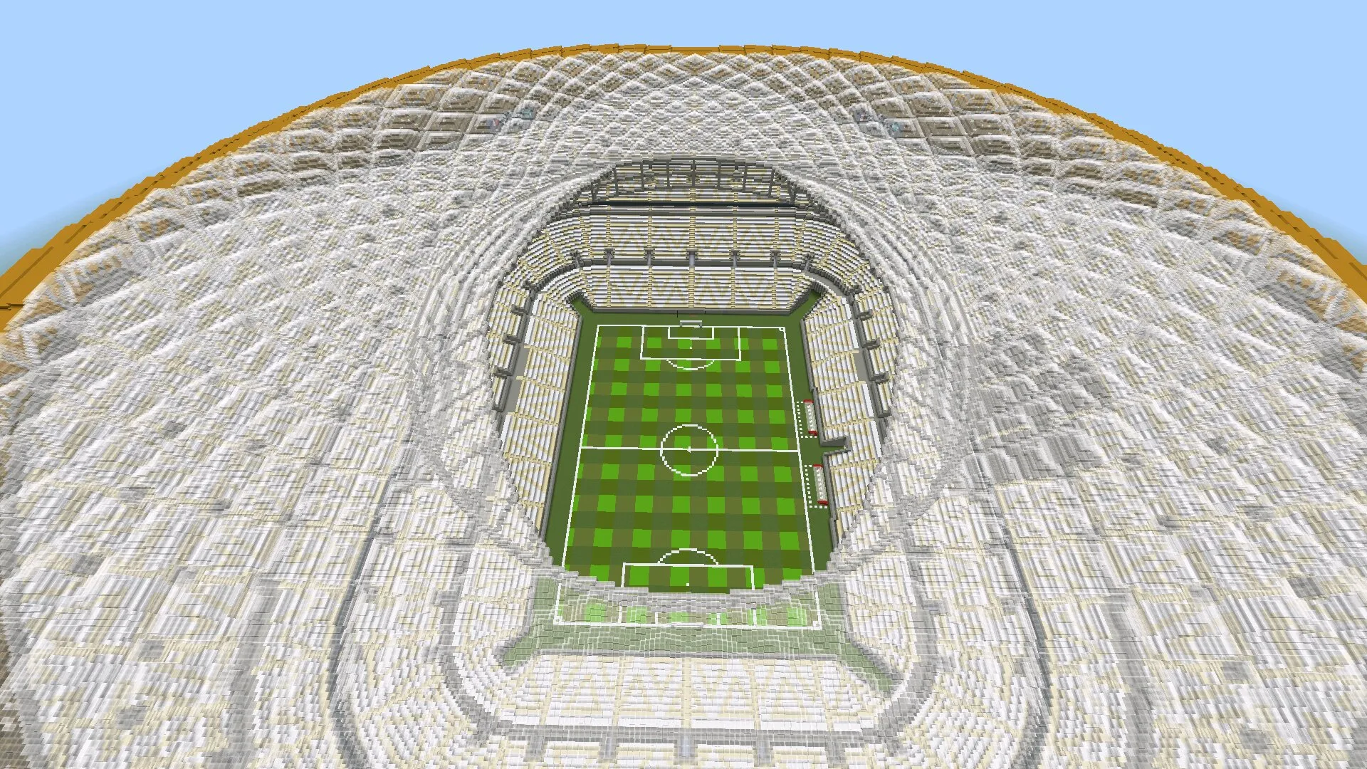 Вид сверху из карты Стадиона в Майнкрафт ПЕ