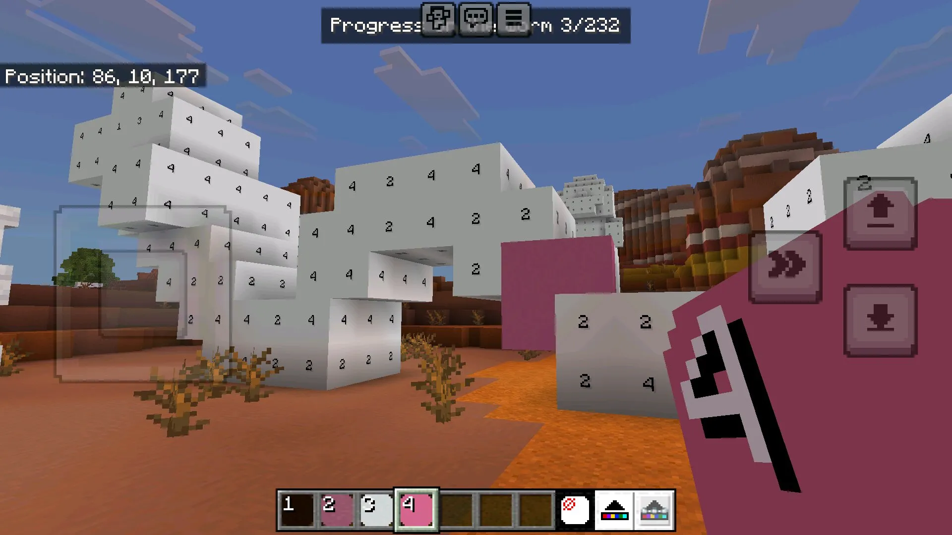 Интерфейс из мода Раскрасить в Майнкрафт ПЕ