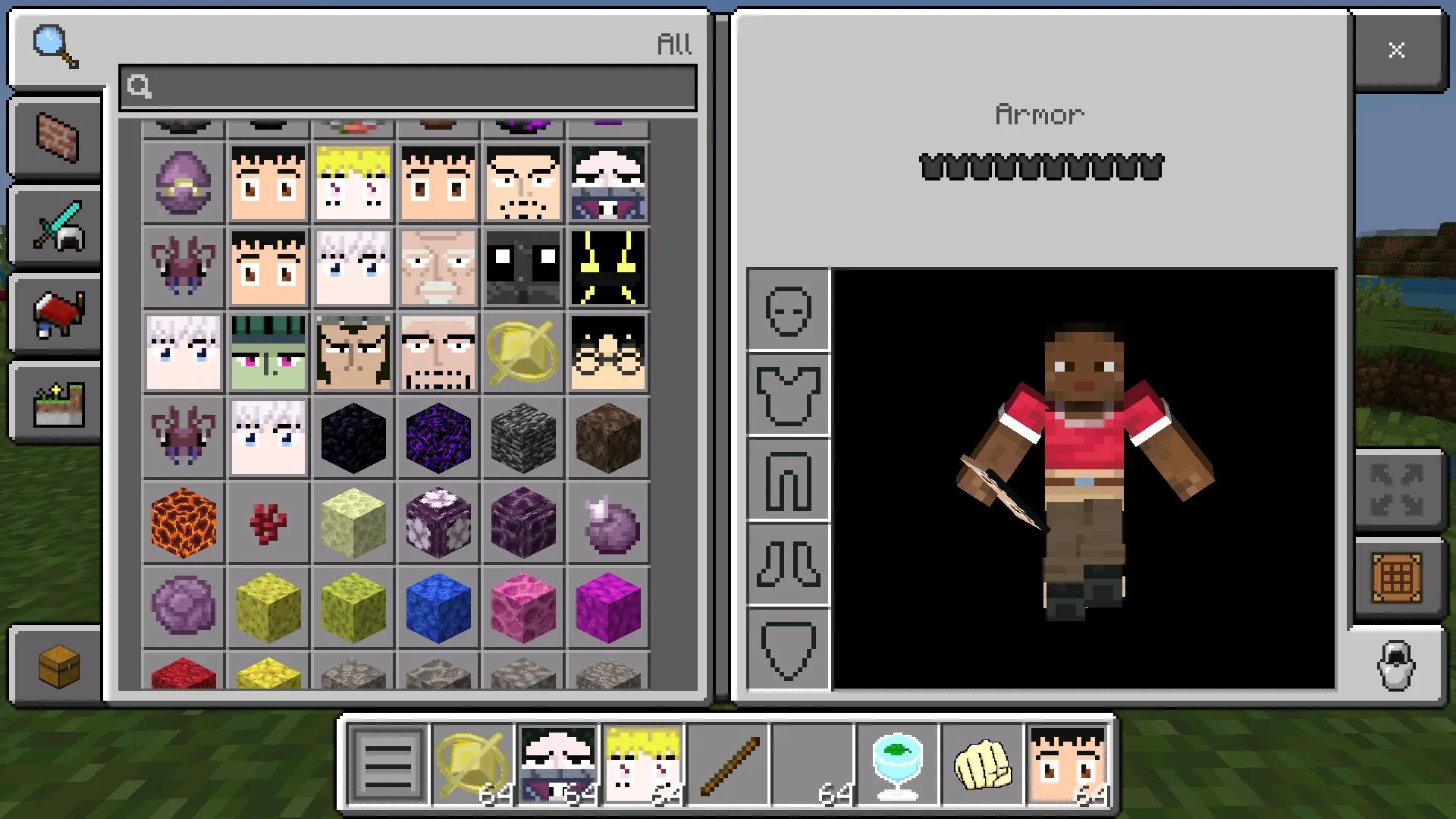 Инвентарь из мода на Хантера для Minecraft PE