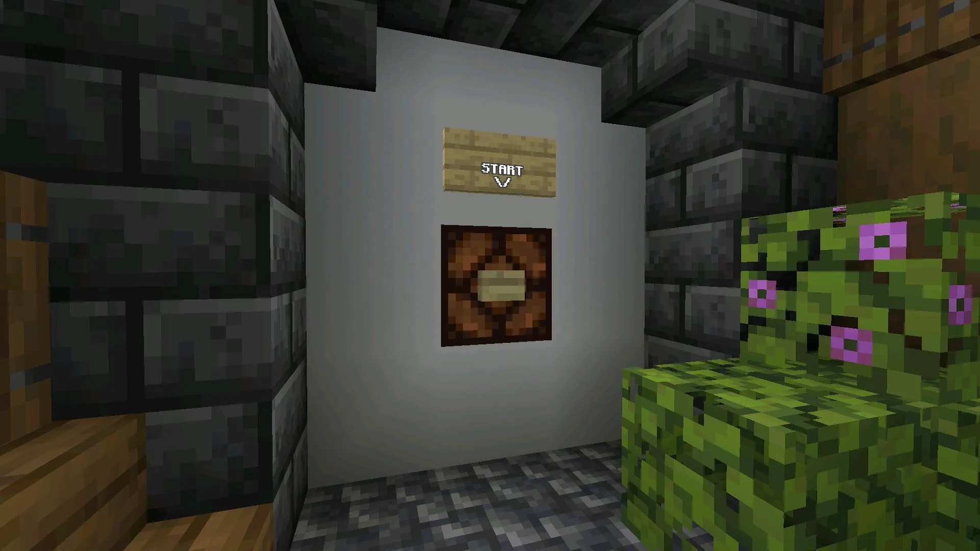 Кнопка из карты на прятки в Майнкрафт ПЕ