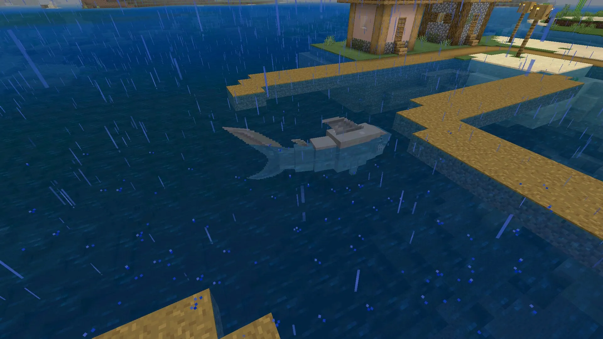 Мегалодон из мода на Пиратов в Майнкрафт ПЕ